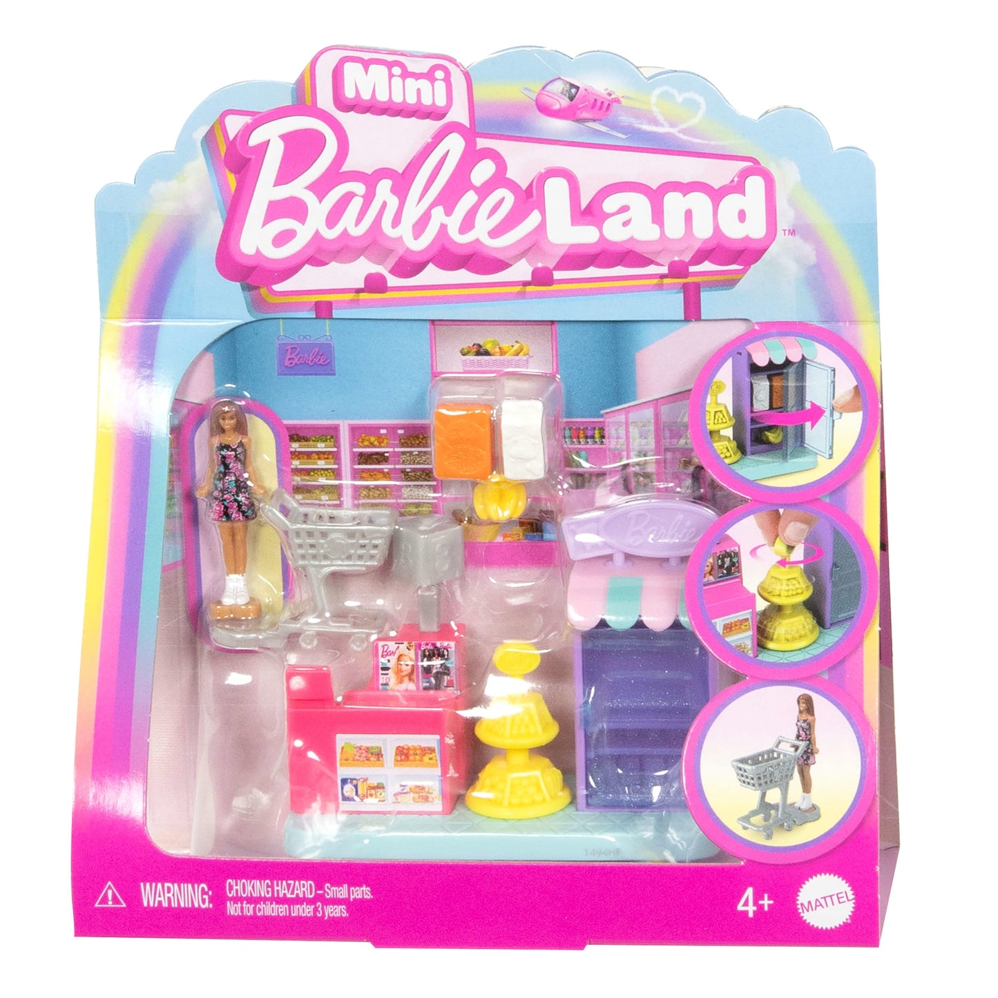 Barbie Mini BarbieLand Set de Juego Supermercado con Mini Muñeca
