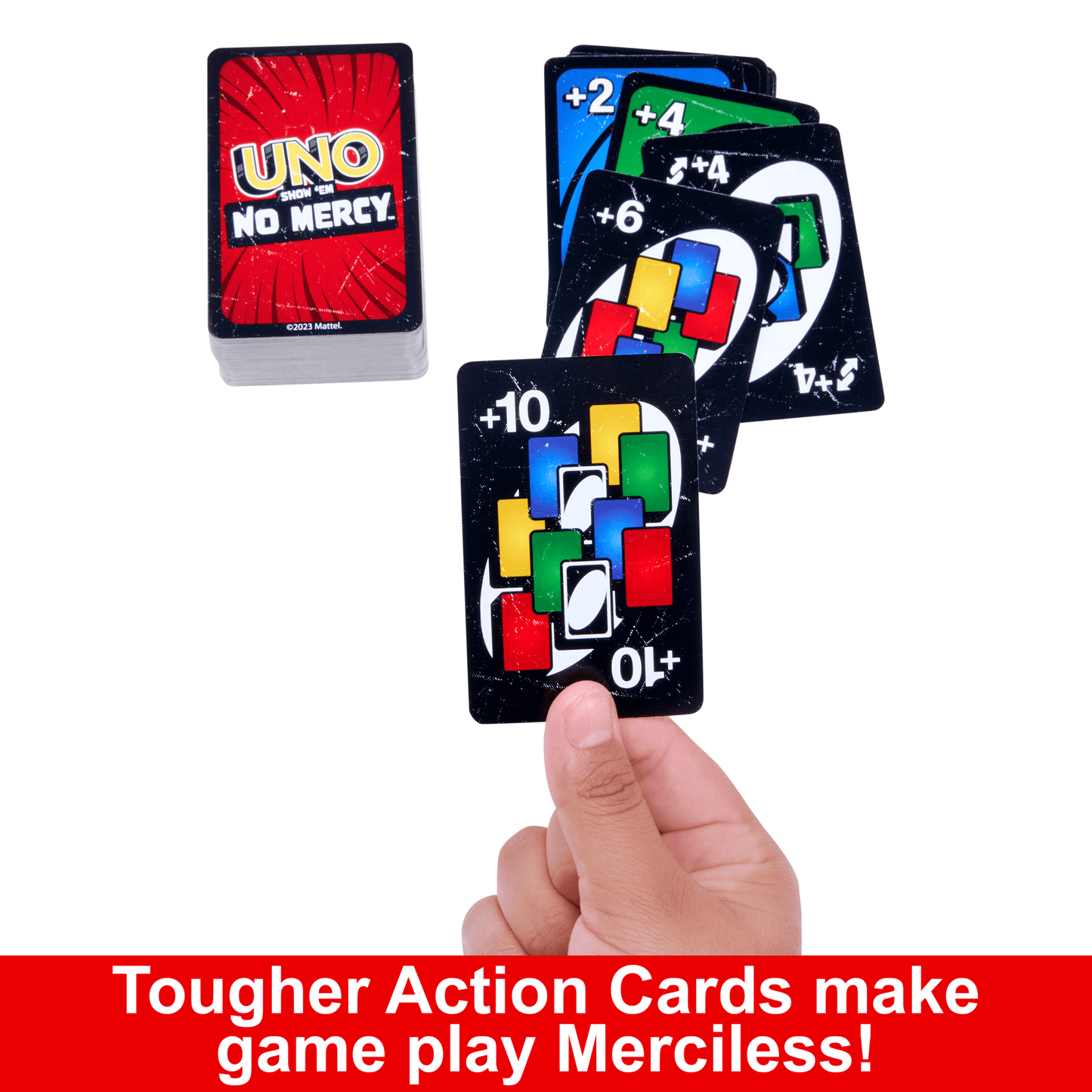 UNO Show ‘Em No Mercy Card Game in Storage & Travel Tin For Kids, Adults & Family Nights & Parties