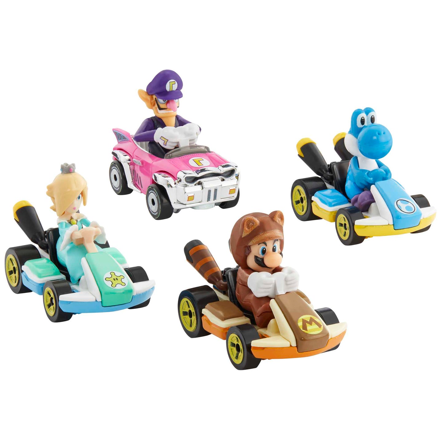 Hot Wheels Mario Kart Veículo de Brinquedo Kart Padrão Yoshi Azul Claro
