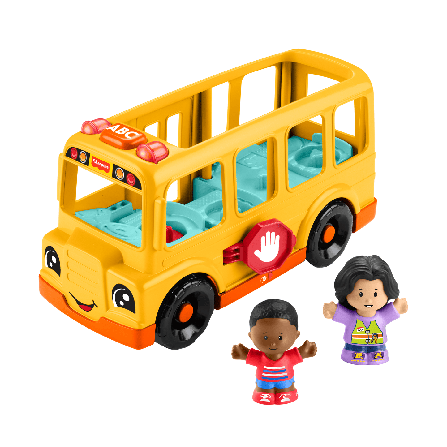 Fisher-Price Little People School Bus Musical Toddler Toy Vehicle With 2 Figures, Multilanguage Version