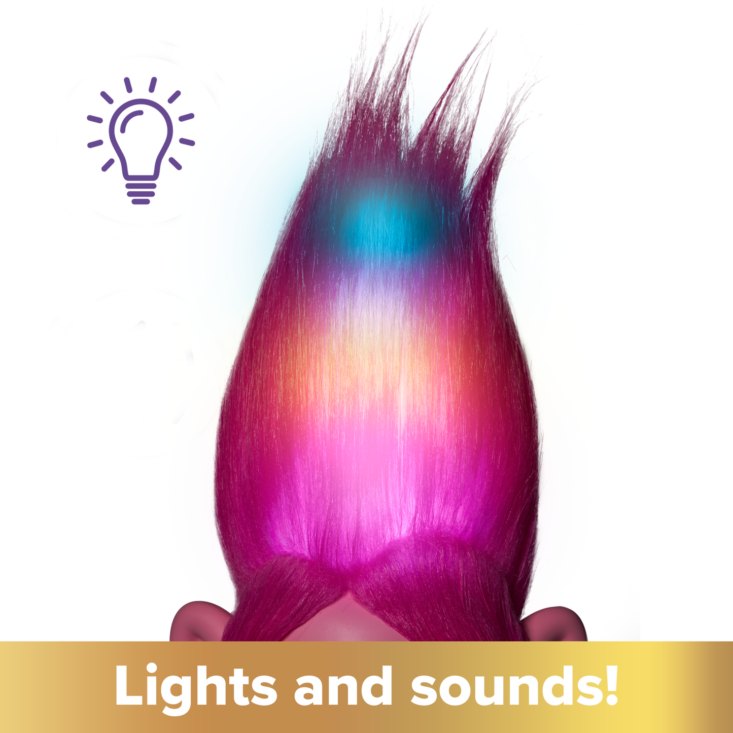 Dreamworks Trolls Band Together Rainbow Hairtunes Poppy Doll, Light & Sound, Toys inspired By The Movie