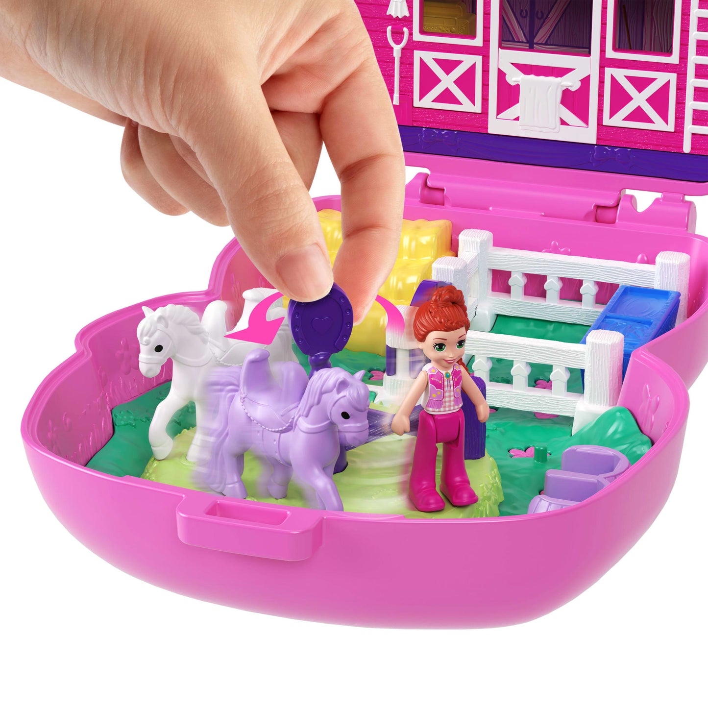 Polly Pocket  Coffret  Poney Rodéo, Micro-Poupée, Chevaux, Access.