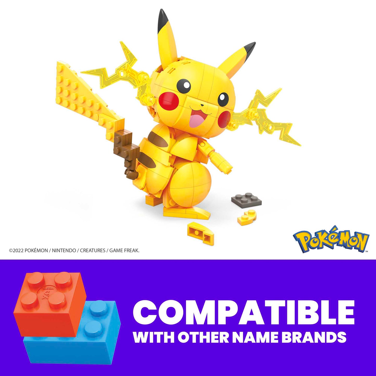 MEGA Pokémon Building Toy Kit Pikachu (211 Pieces) With 1 Action Figure For Kids