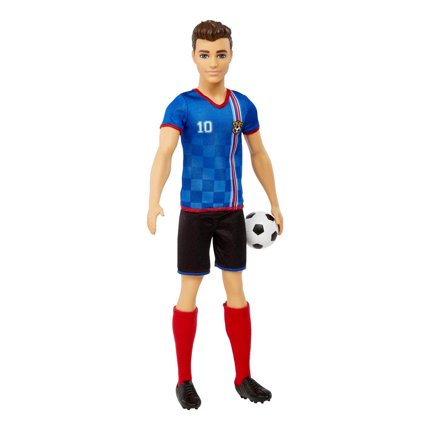 Ken Soccer Doll, Cropped Hair, #10 Uniform, Soccer Ball, Cleats,  Socks, 3 & Up