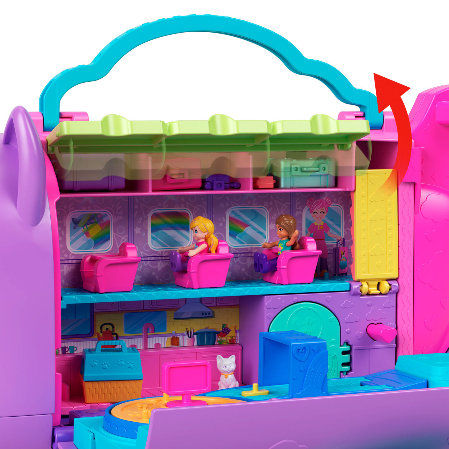 Polly Pocket-Avion Chaton Transformable-Coffret Avec 2Mini-Figurines