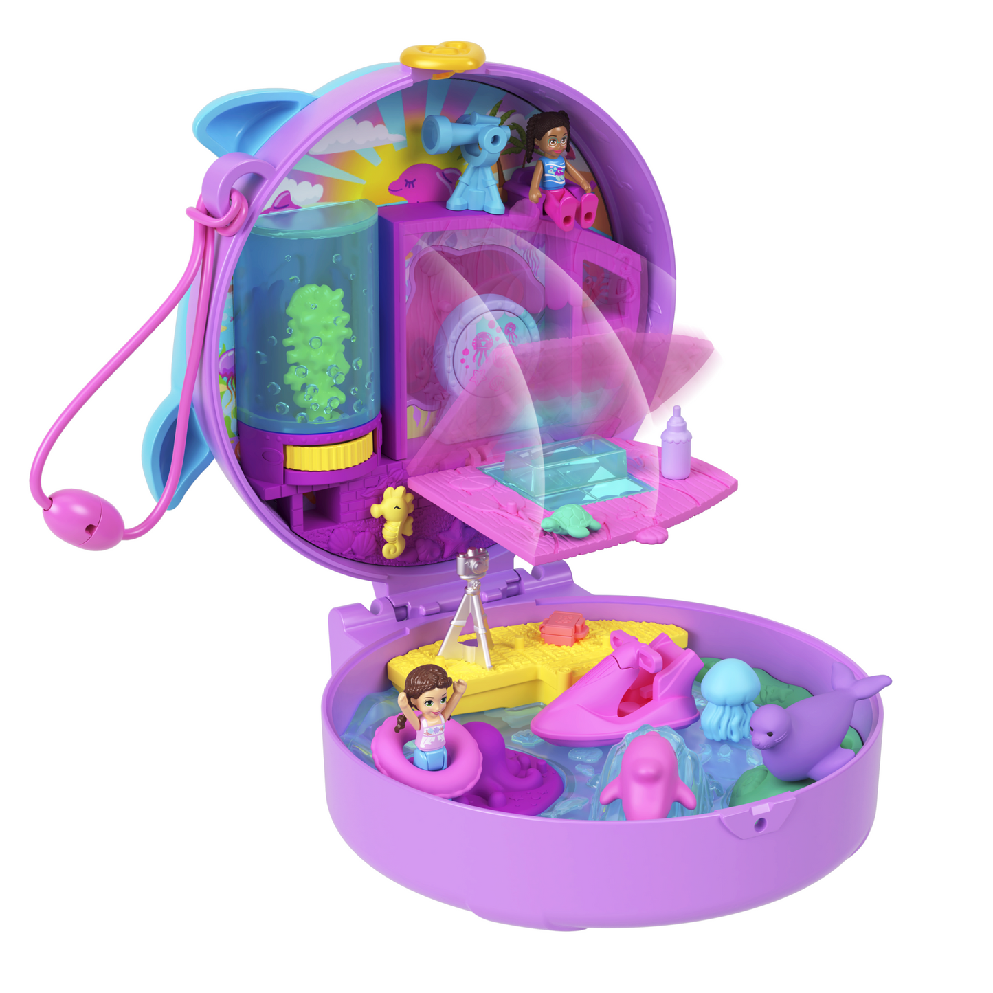 Polly Pocket  Coffret  Sauvetage du Dauphin, 2Micro-Poupées, Anim.