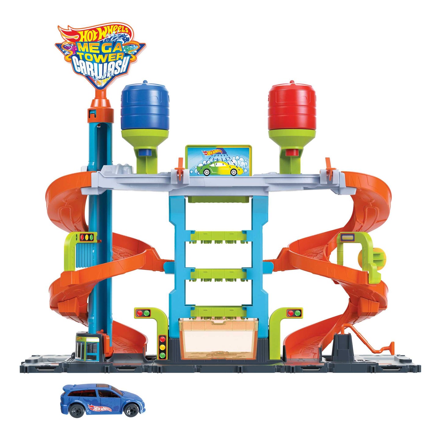 Hot Wheels City Pista de Brinquedo Lava-rápido Mega Torre
