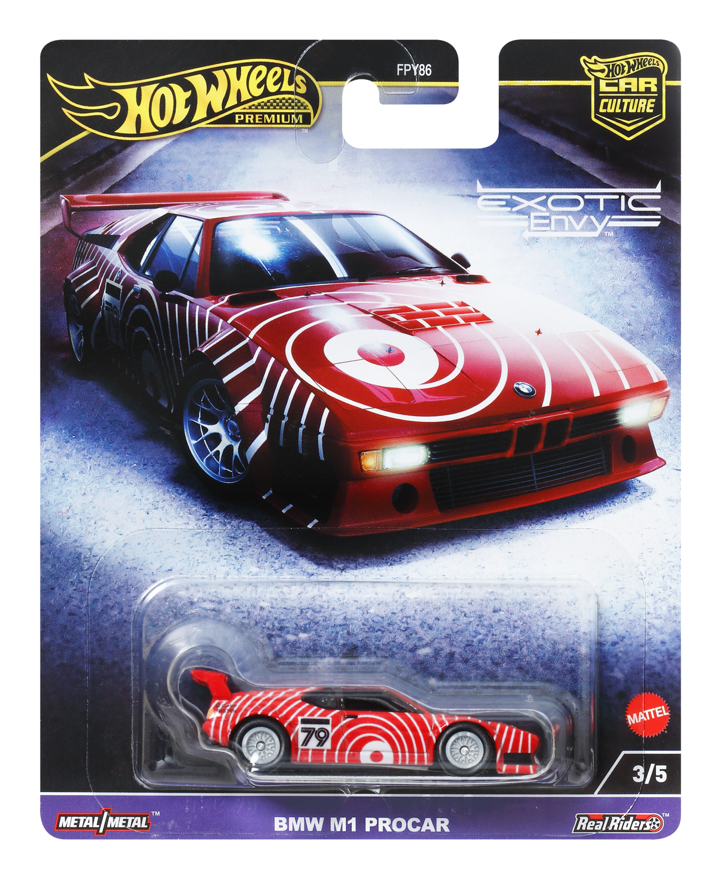 Hot Wheels Premium Car Culture Exotic Envy Bmw M1 Procar 1:64 Scale Collectible Toy Vehicle