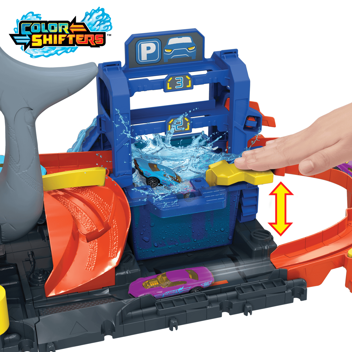 Hot Wheels City Pista de Juguete Lavado de Autos Mega Tiburón