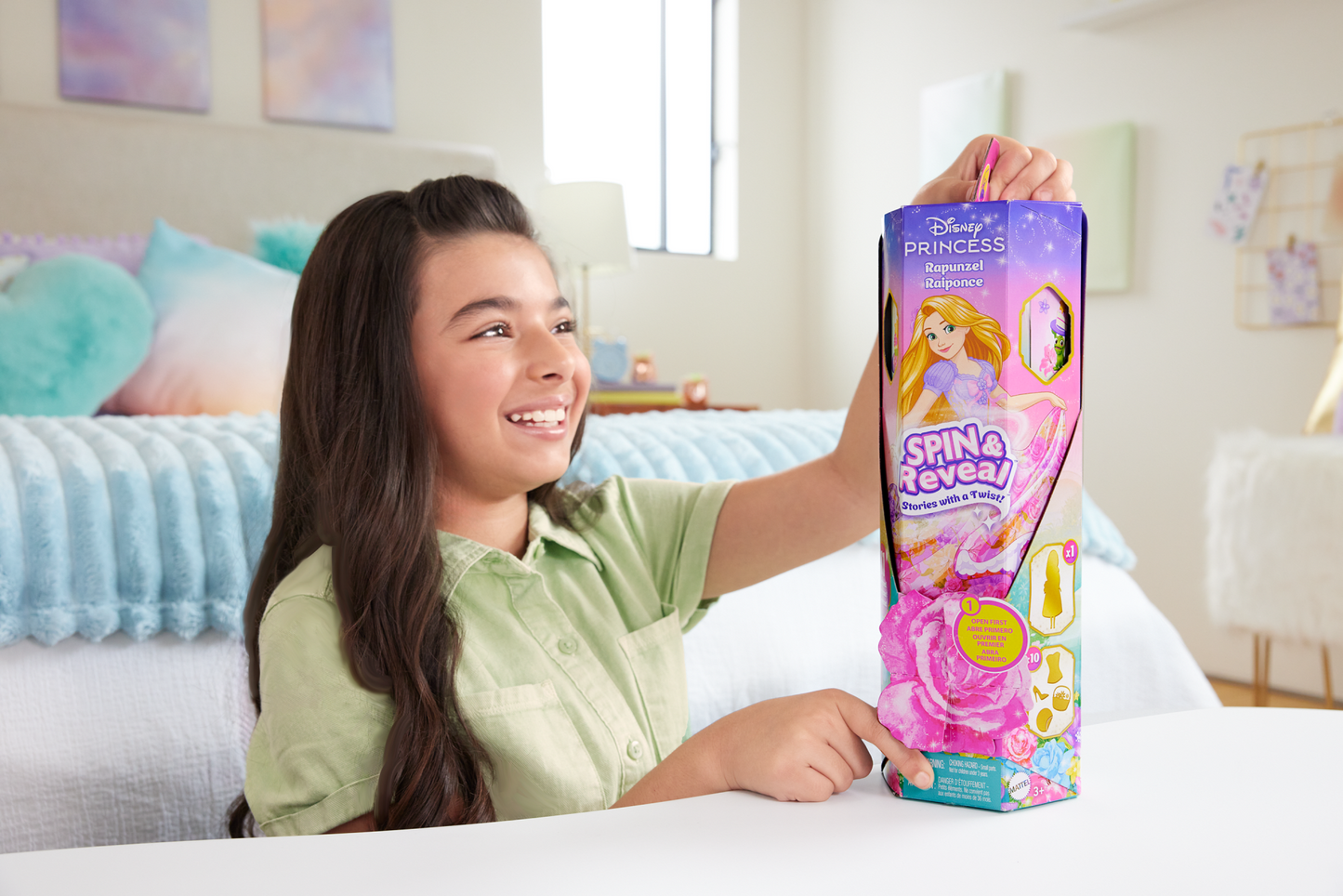 Disney Princess Spin & Reveal Rapunzel Fashion Doll & Accessories With 11 Surprises