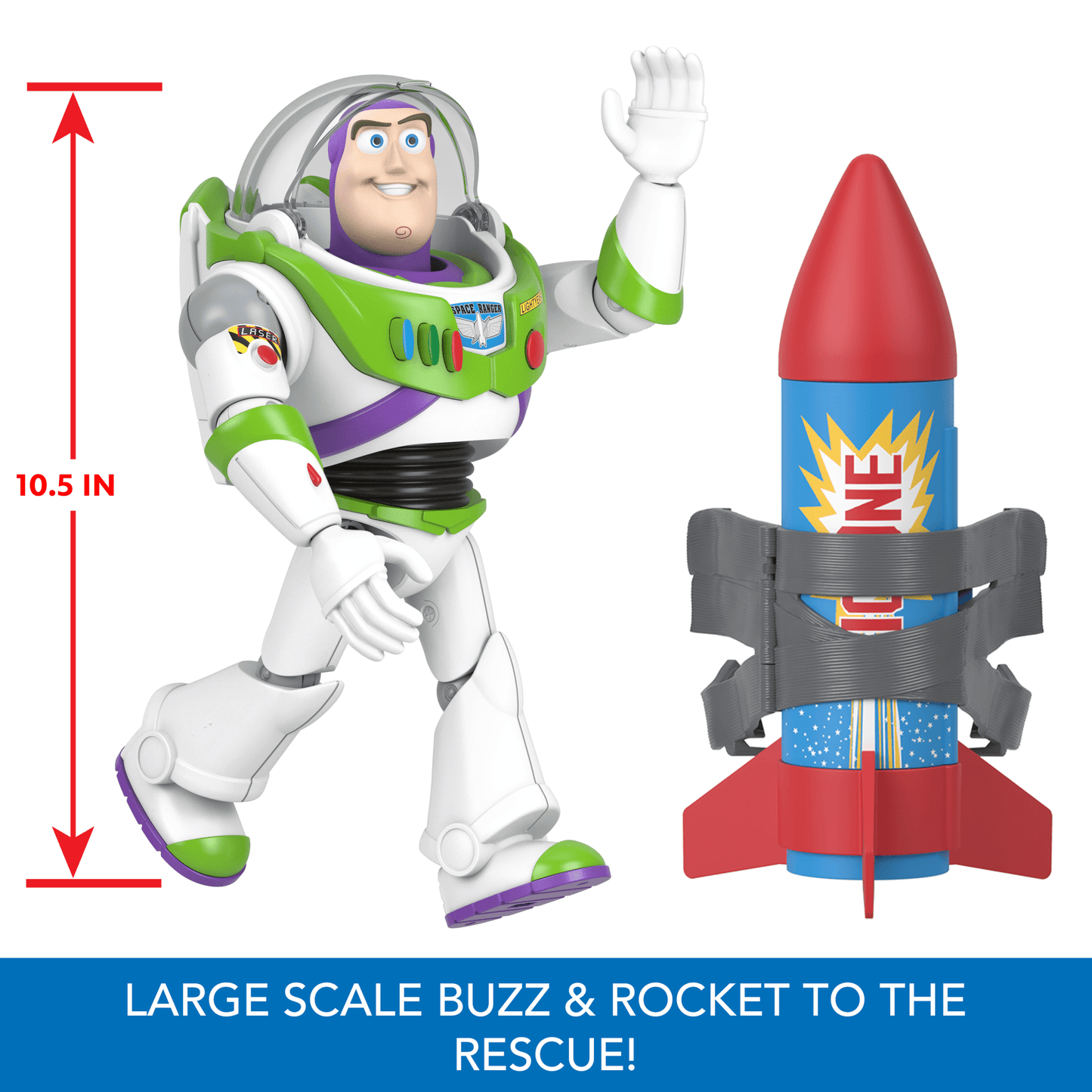 Disney And Pixar Toy Story Buzz Lightyear 10-Inch Action Figure Toy With Rocket & Sounds