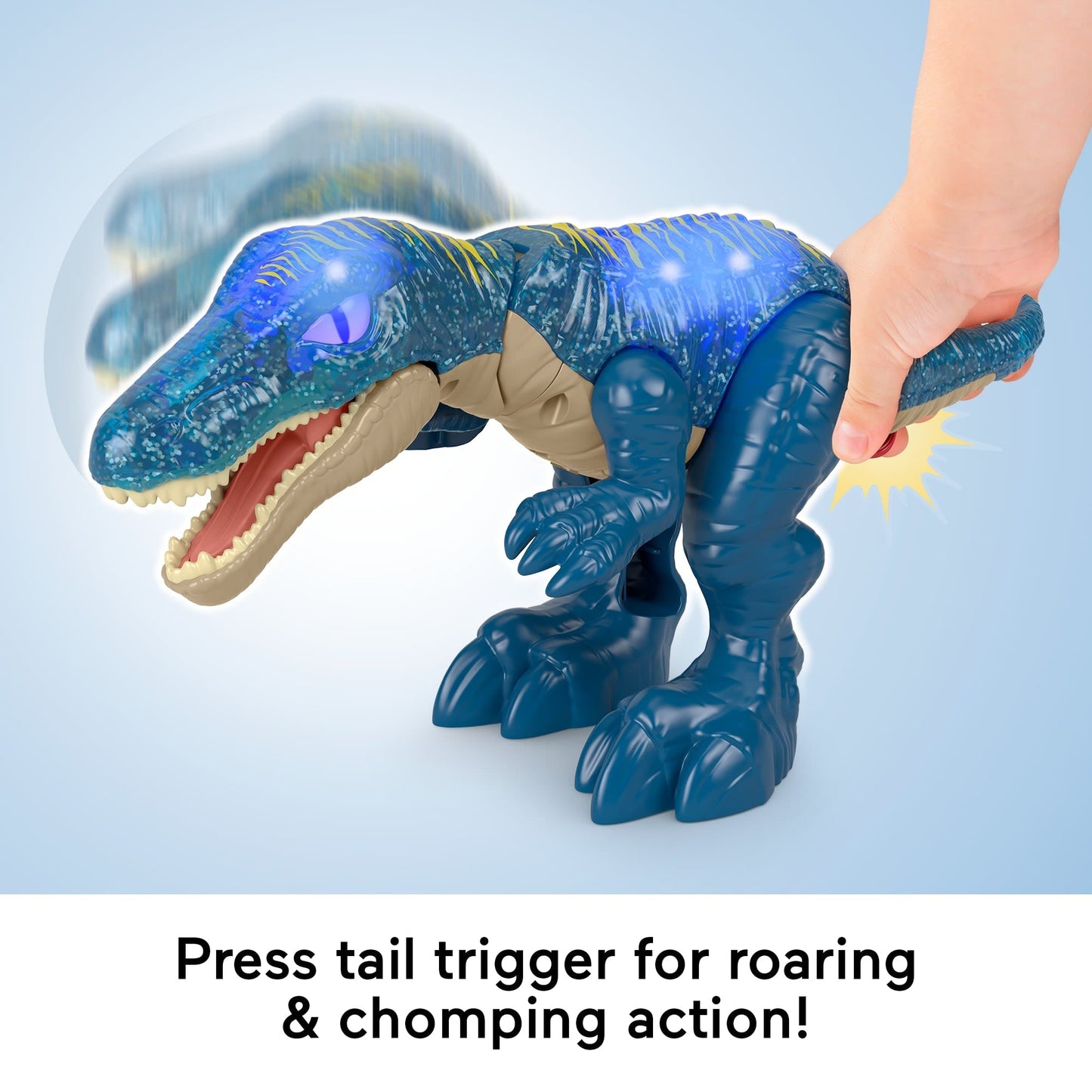 Imaginext Jurassic World Growl & Glow Baryonyx Dinosaur Toy With Lights Sounds & Chomping Action