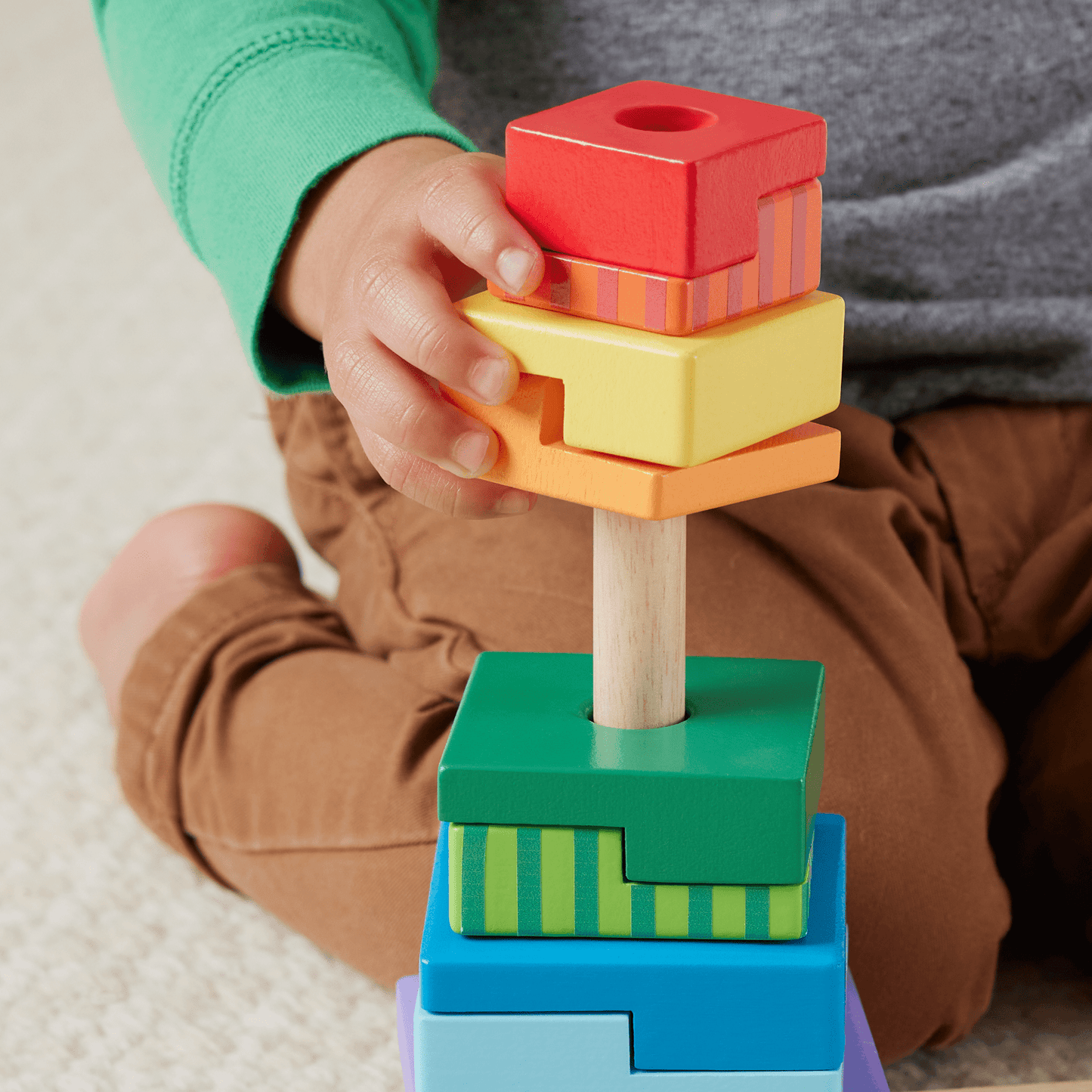 Fisher-Price Trieur de Formes Empilo en Bois, Triage, 26 Éléments