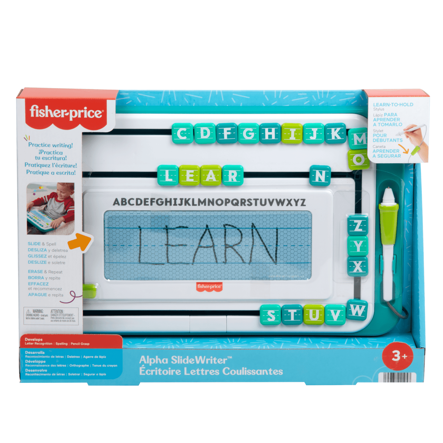 Fisher-Price think & Learn Alpha Slidewriter Preschool Toy Magnetic Drawing Tablet