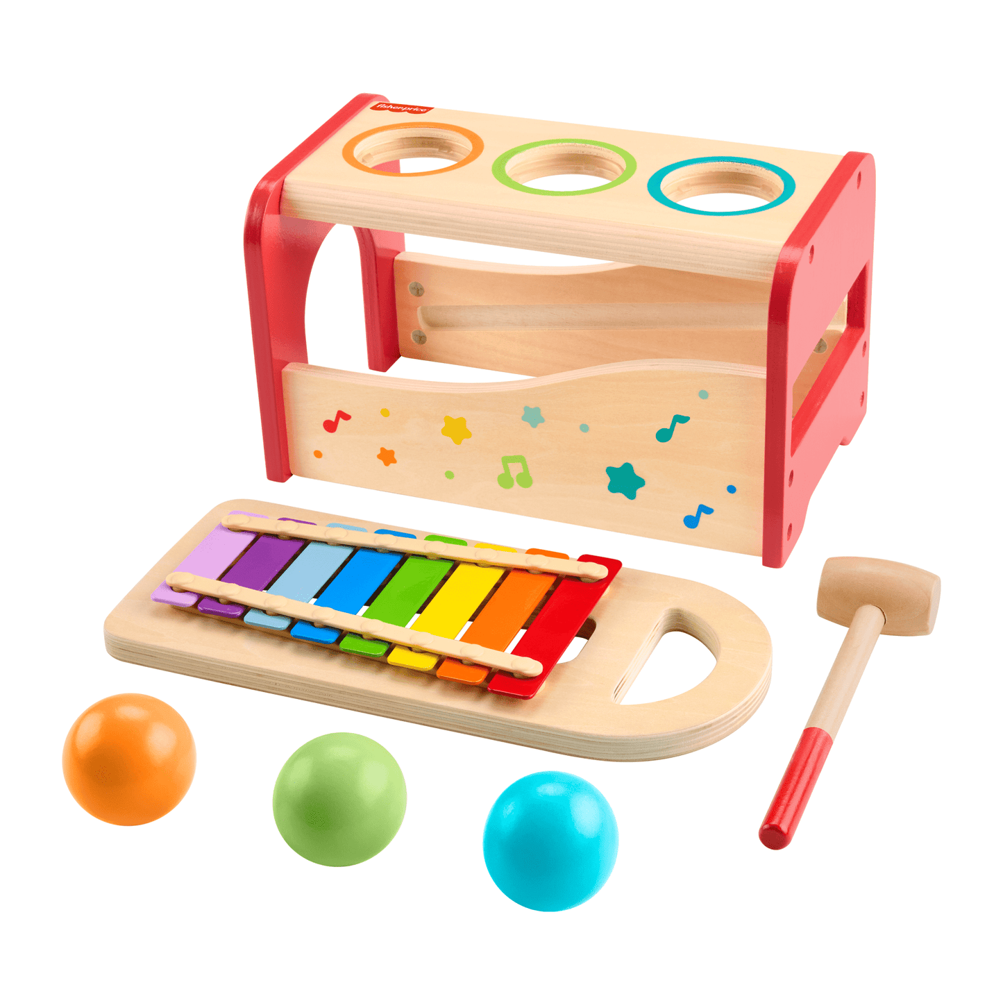 Fisher-Price® Xylophone Bim Bam, Instrument de Musique, 6 Éléments
