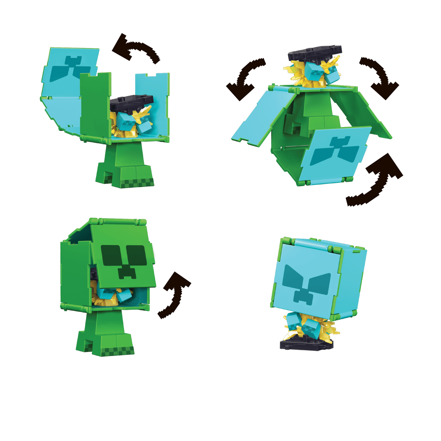 Minecraft Vanilla Figura de Brinquedo Flippin' de 3.75 Creeper + Creeper Carregado