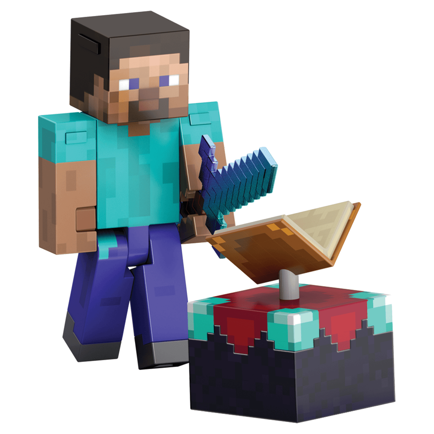 Minecraft-Steve Diamond Level-Figurine Articulée 14Cm et Accessoires