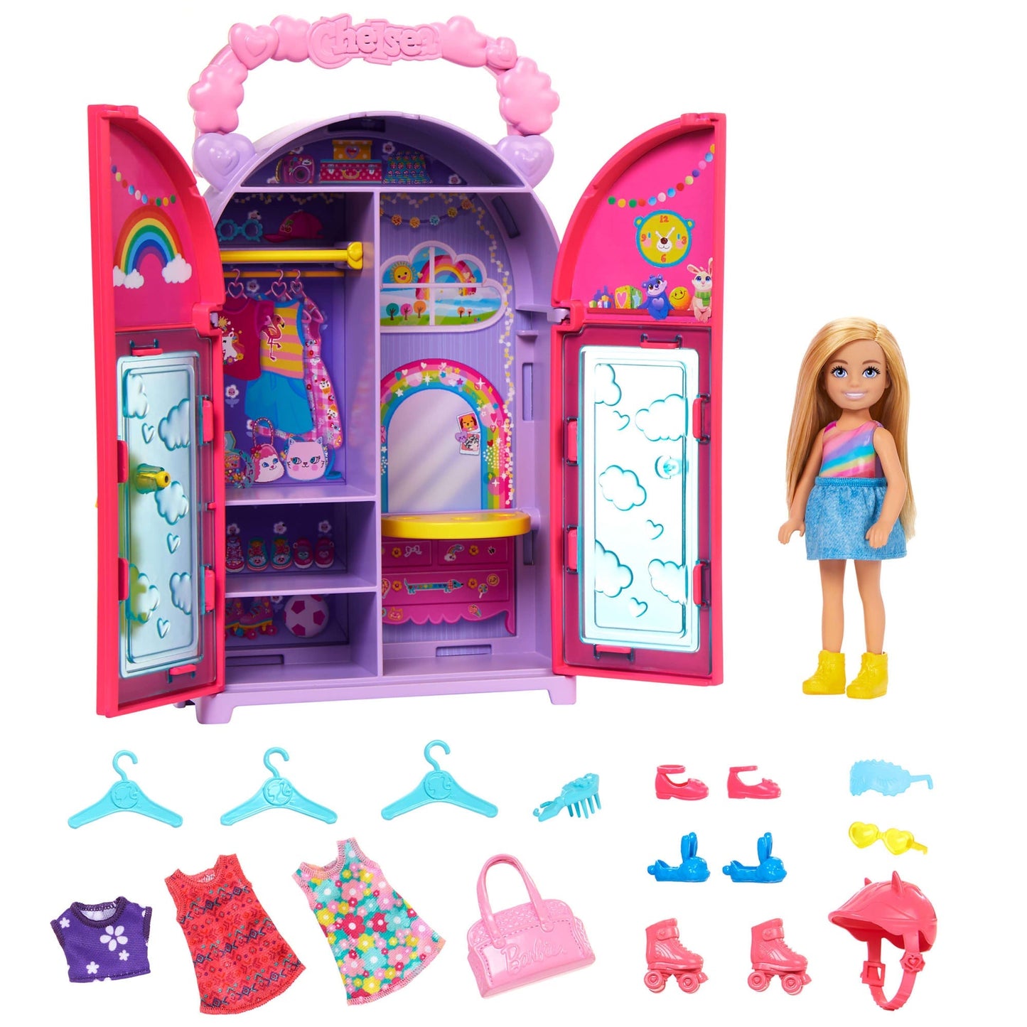 Barbie-Poupée et Dressing Chelsea-Coffret Vêtements et Accessoires