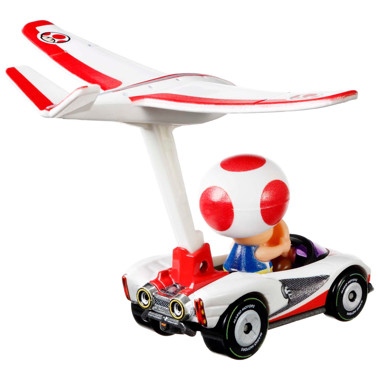 Hot Wheels Mario Kart Veículo de Brinquedo Toad P-Wing com Plane Glider