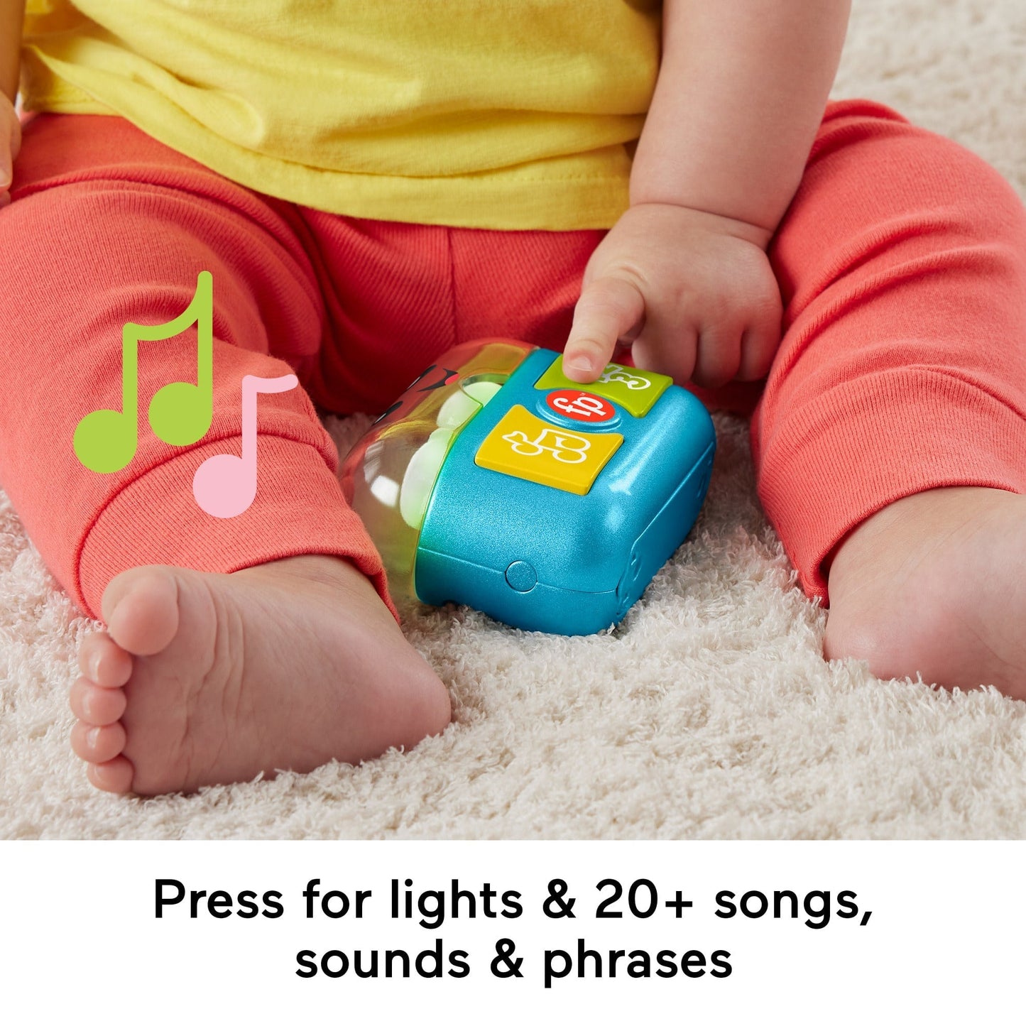Fisher-Price Laugh & Learn Play Along Ear Buds Baby Musical Learning Toy, Multilanguage Version
