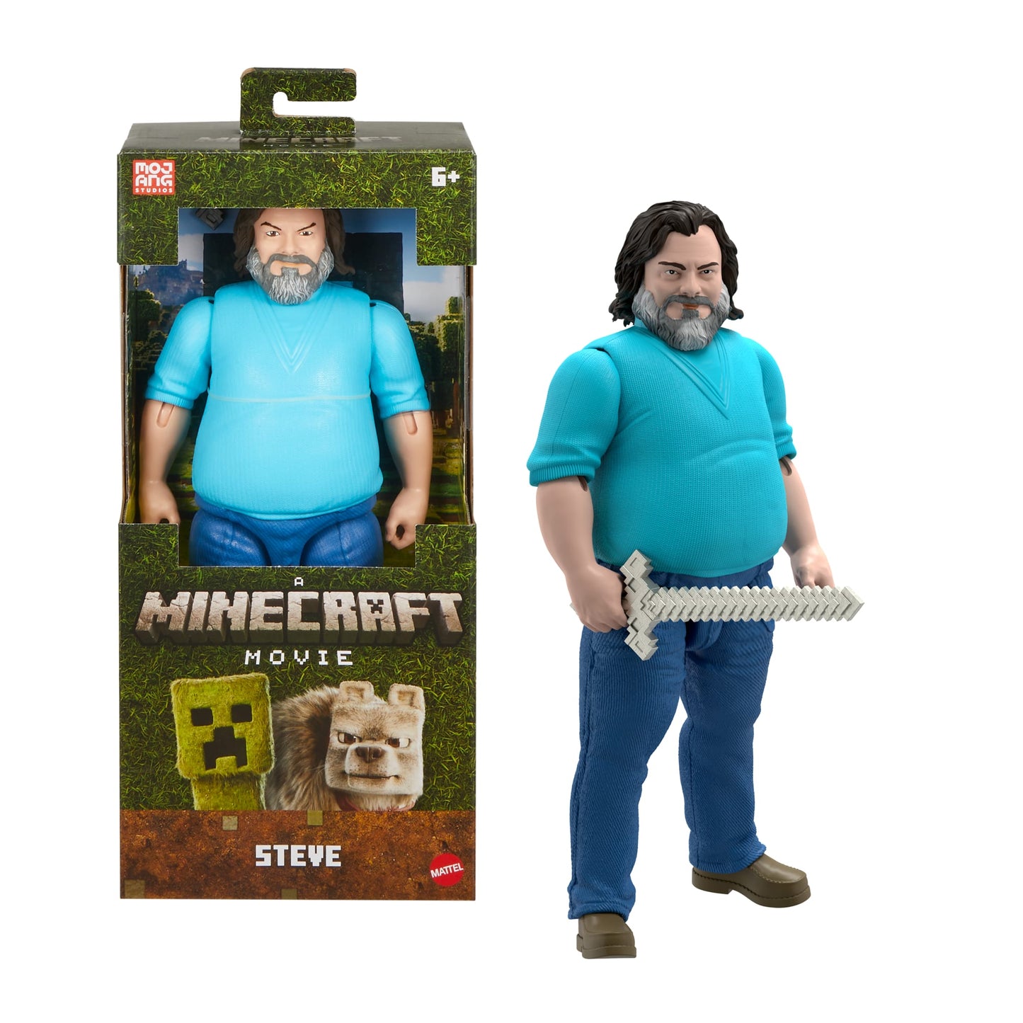 Minecraft Steve Large-Scale Action Figure, 12-inch Character Collectible inspired By The Movie
