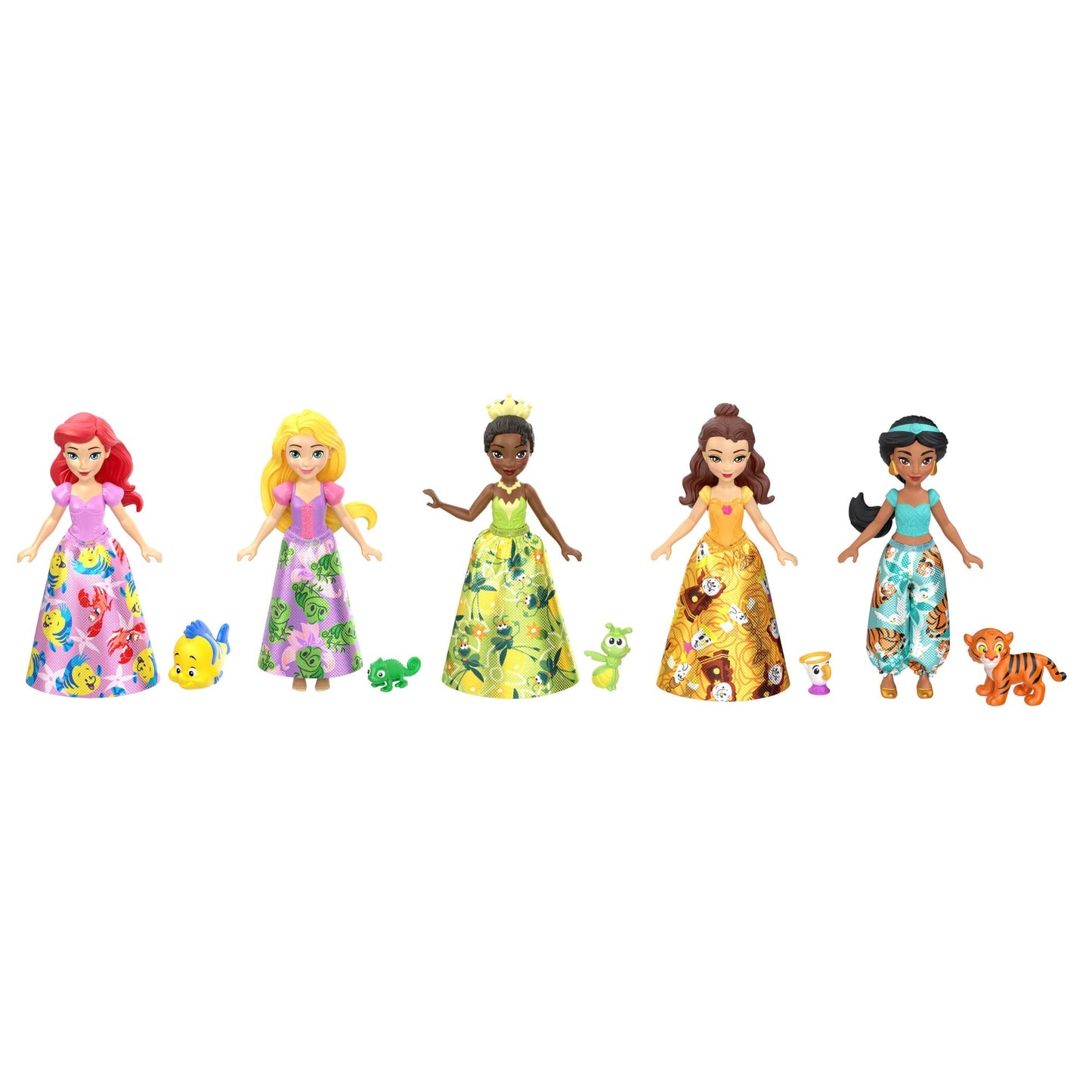 Princesses Disney  Coffret  5Poupées et 5Fig.  Princesses et Amis