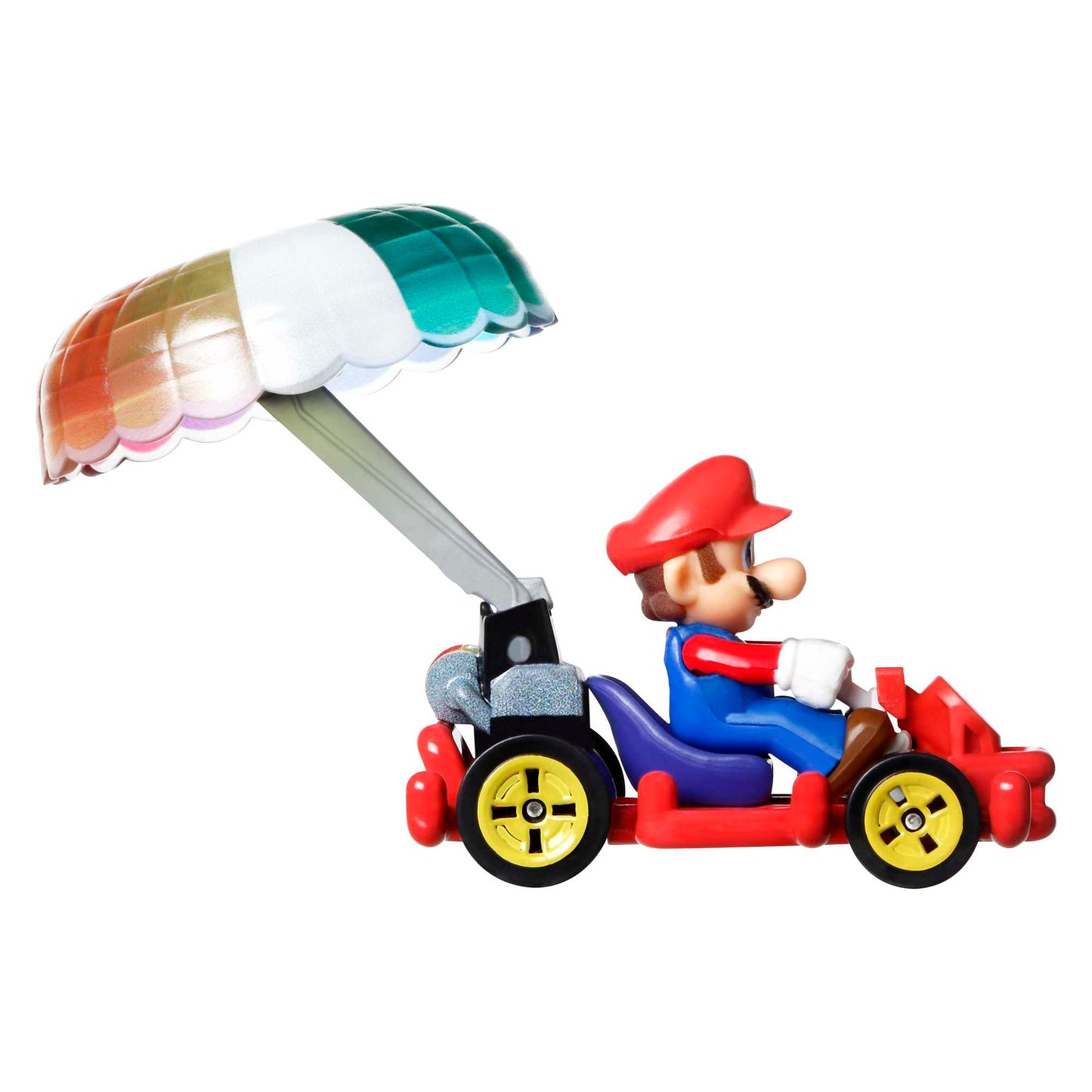 Hot Wheels Mario Kart Vehículo de Juguete Mario Pipe Frame con Paracaídas