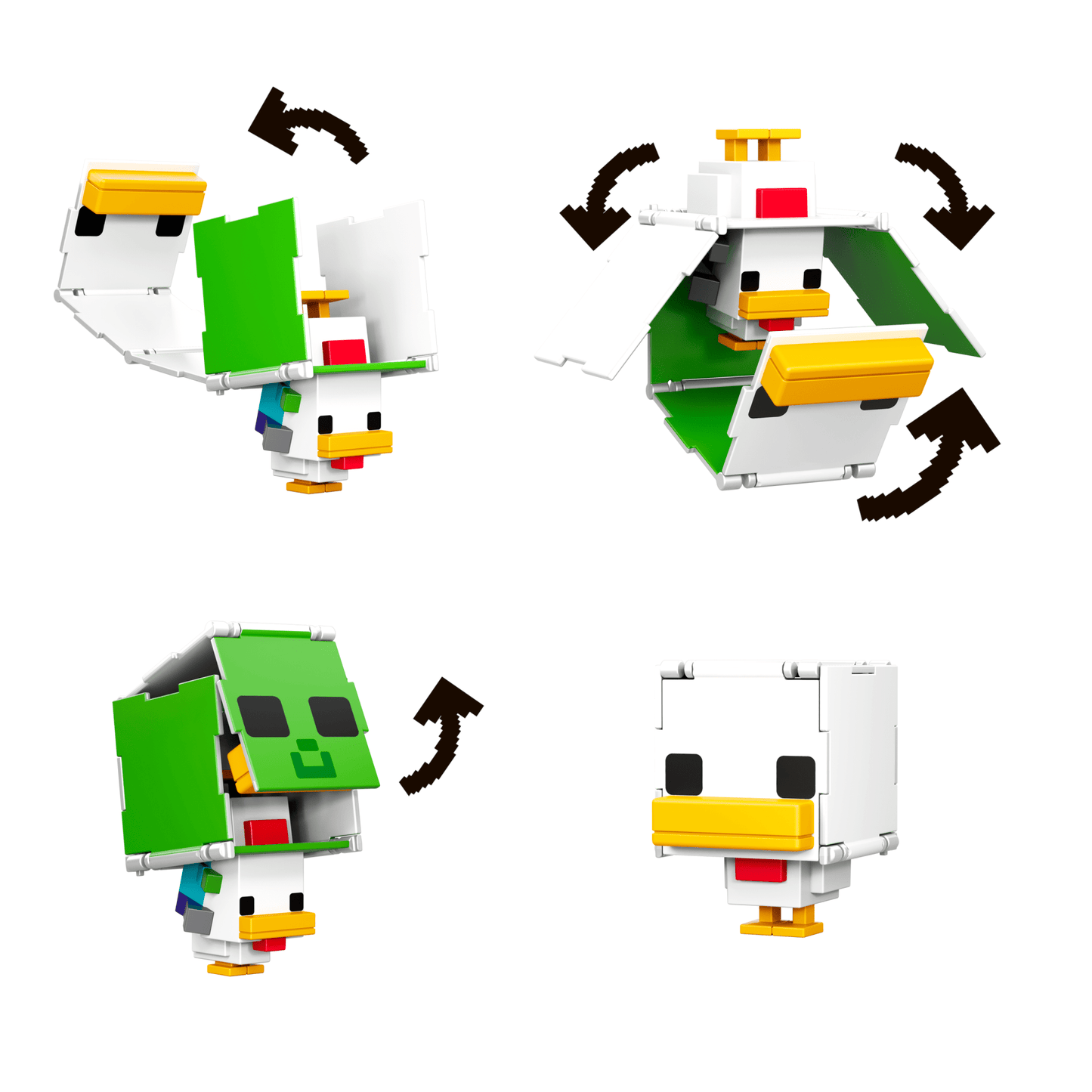 Minecraft Flippin’ Figs Sheep & Chicken Figures 2-Pack, 2-In-1 Fidget Play & Pixelated Design