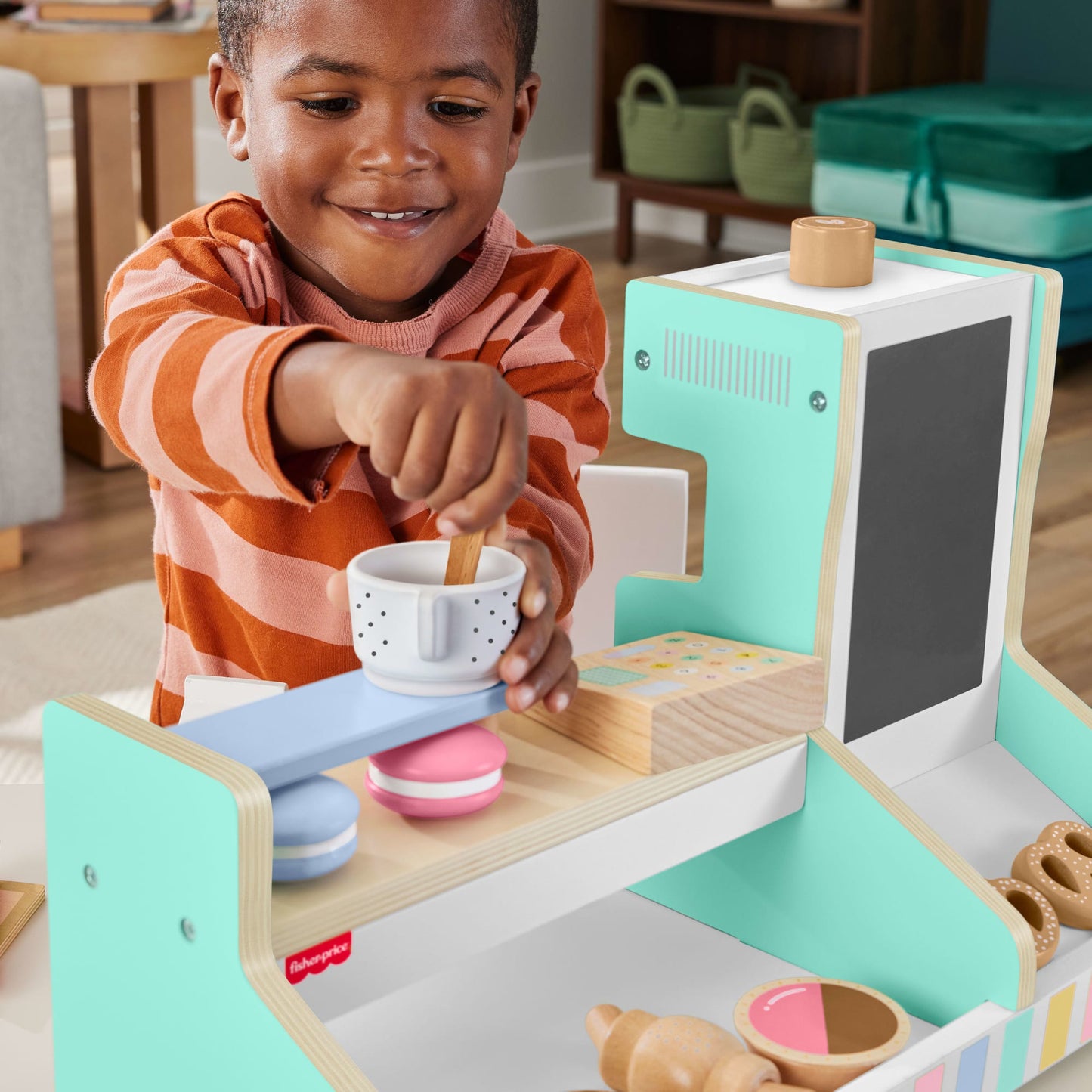 Fisher-Price®  Coffret Café en Bois, 20Éléments en Bois