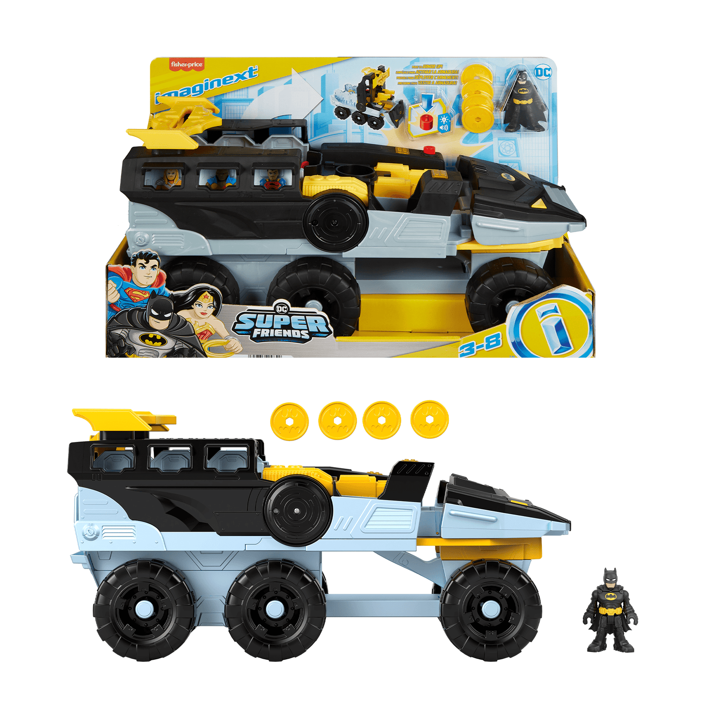 Imaginext DC Super Friends Vehículo de Juguete Mega Batimóvil