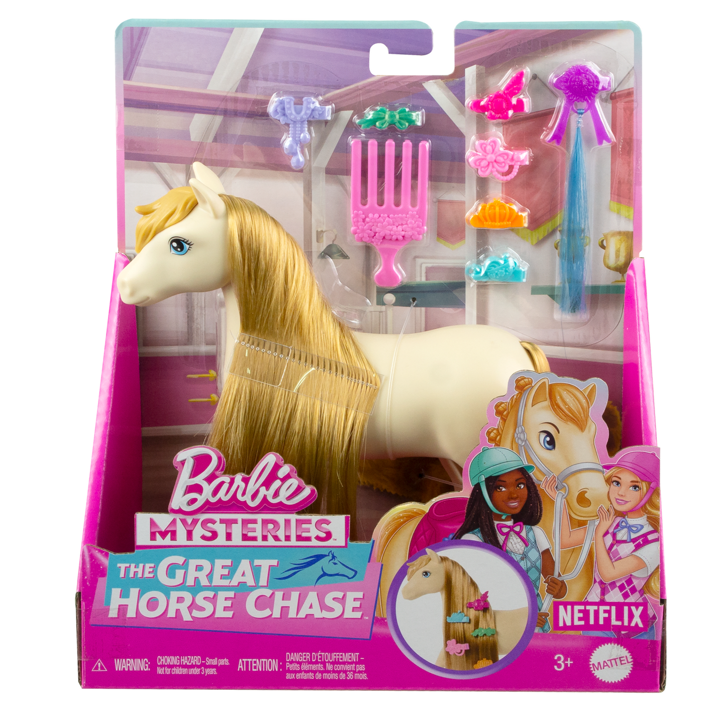 Barbie Detective La Gran Carrera de Caballos Set de Juego Pony Peinados Divertidos Sorpresa