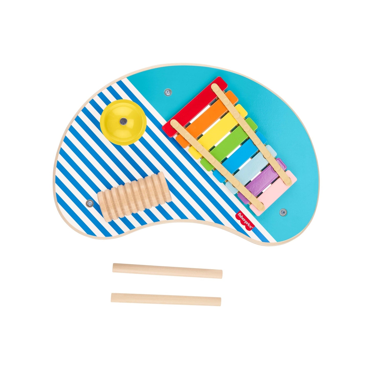 Fisher-Price Table Musicale en Bois, Percussions, 3Éléments en Bois