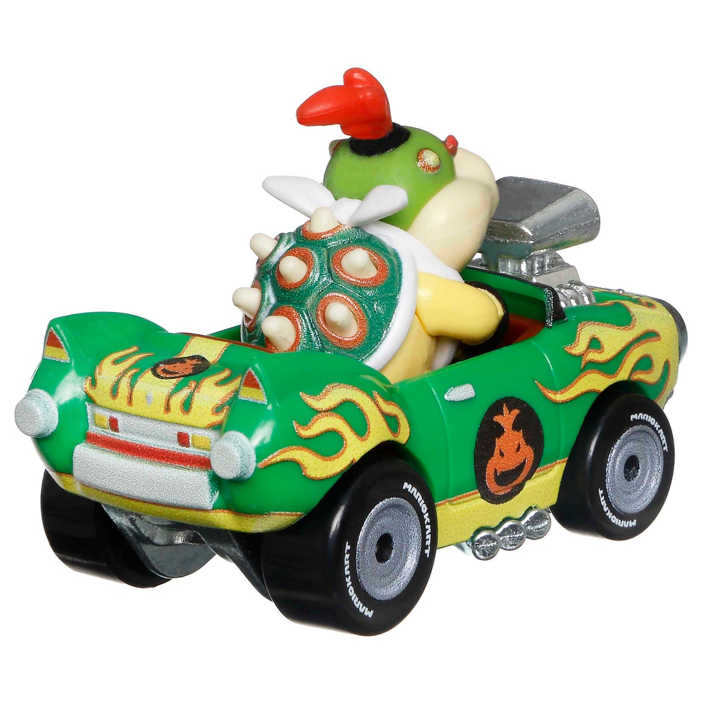 Hot Wheels Mario Kart Veículo de Brinquedo Bowser Jr Flame Flyer