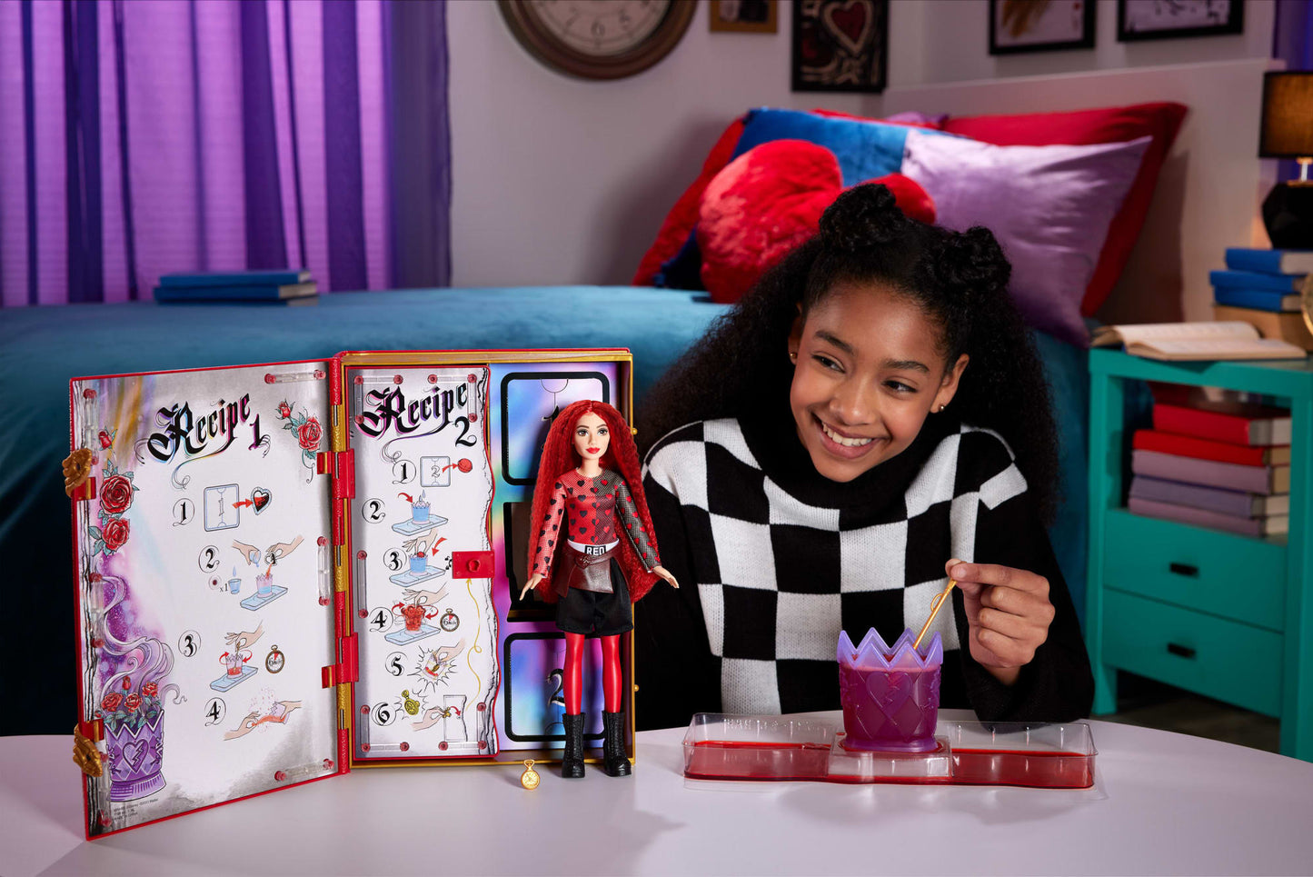 Disney Descendants: The Rise Of Red - The Sorcerer's Cookbook With Fizz, Slime & Doll Reveal Surprises