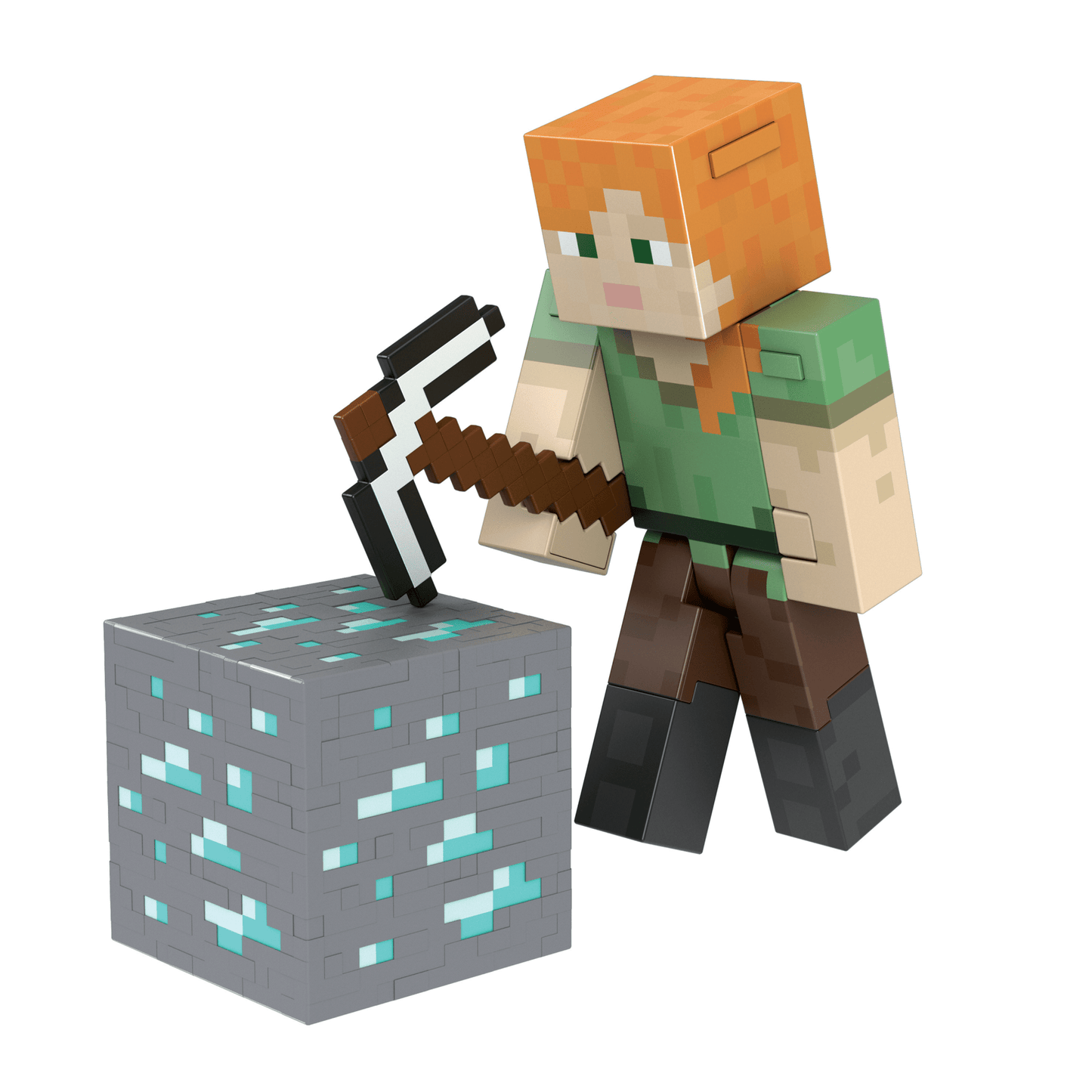 Minecraft Diamond Figura de Brinquedo Alex Exclusivo Colecionável de 5.5