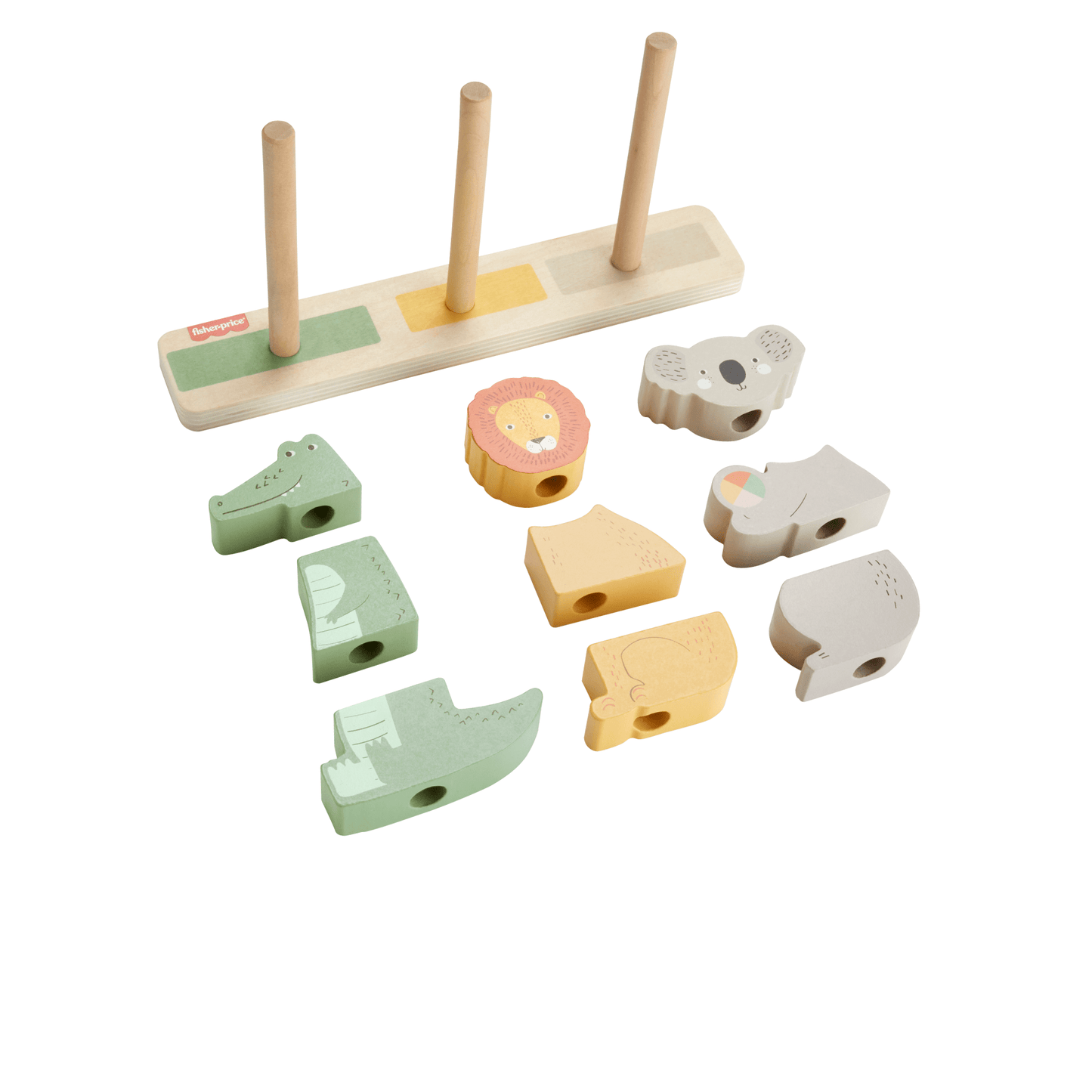Fisher-Price Juguete para Bebés Animalitos Apilables de Madera