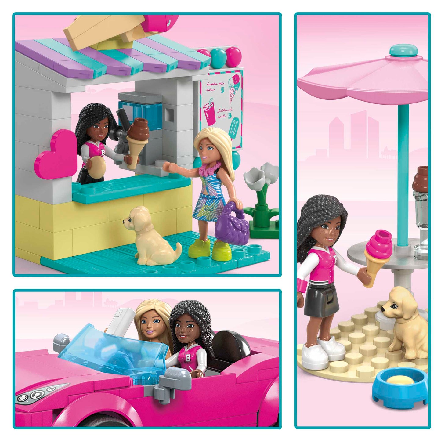 Mega-Barbie-Décapotable et Stand de Glaces-Coffret 225 Pièces