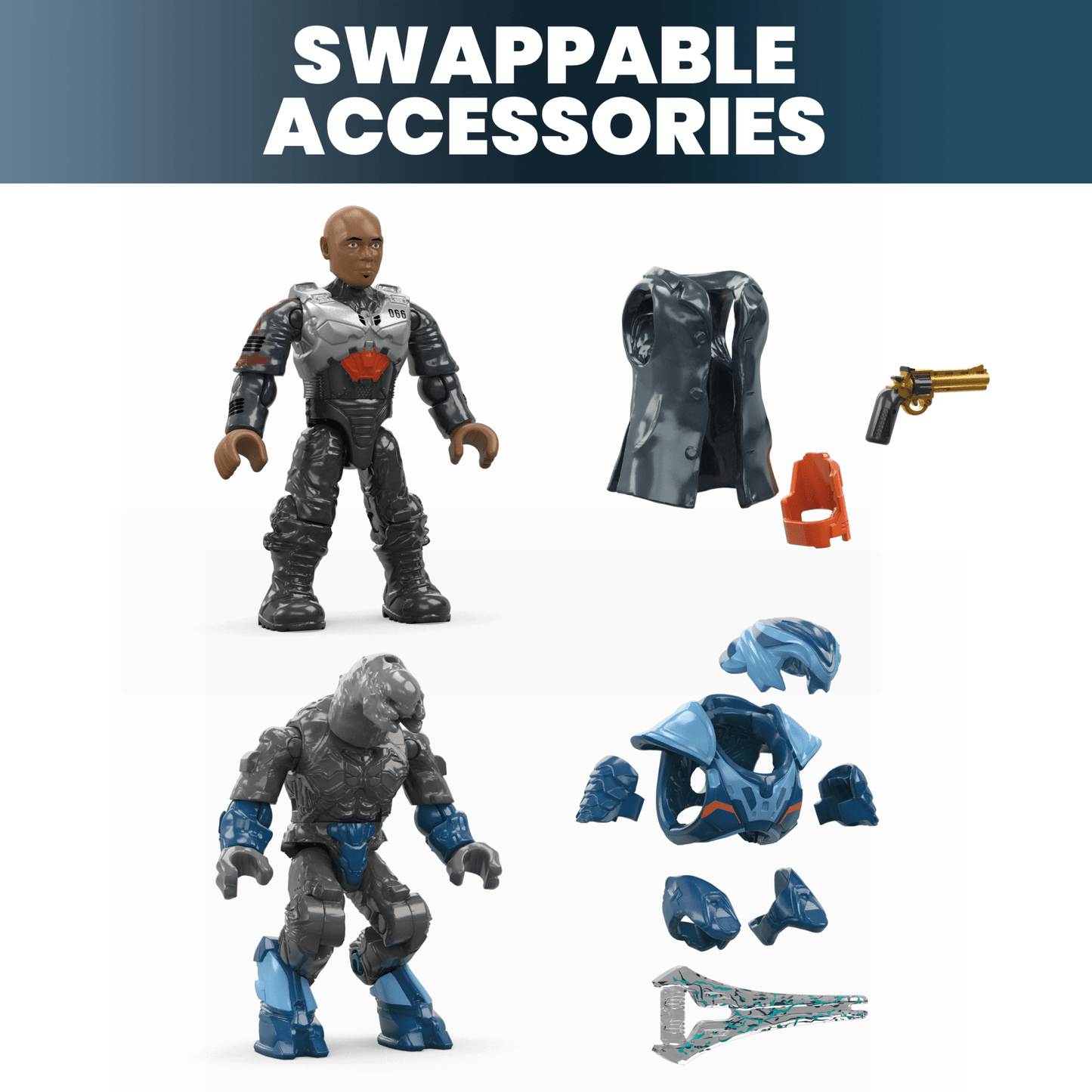 MEGA Halo Renegade Banshee Vehicle Building Kit With 2 Micro Action Figures (205 Pieces)