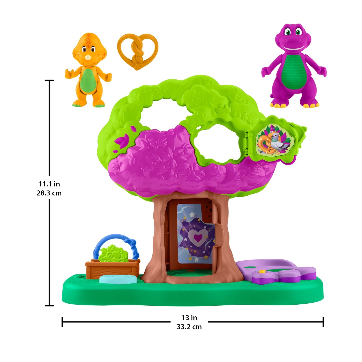 Fisher-Price Barney's World Lights & Sounds Treehouse Playset With Figures For Preschool Kids