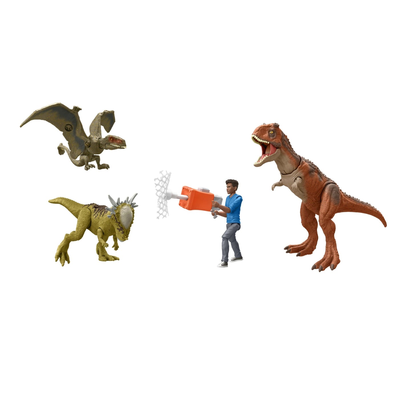 Jurassic World: Chomp Chomp Figurine Articulée Darius, 3Fig. de Dinos