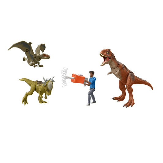 Jurassic World: Chomp Chomp Figurine Articulée Darius, 3Fig. de Dinos