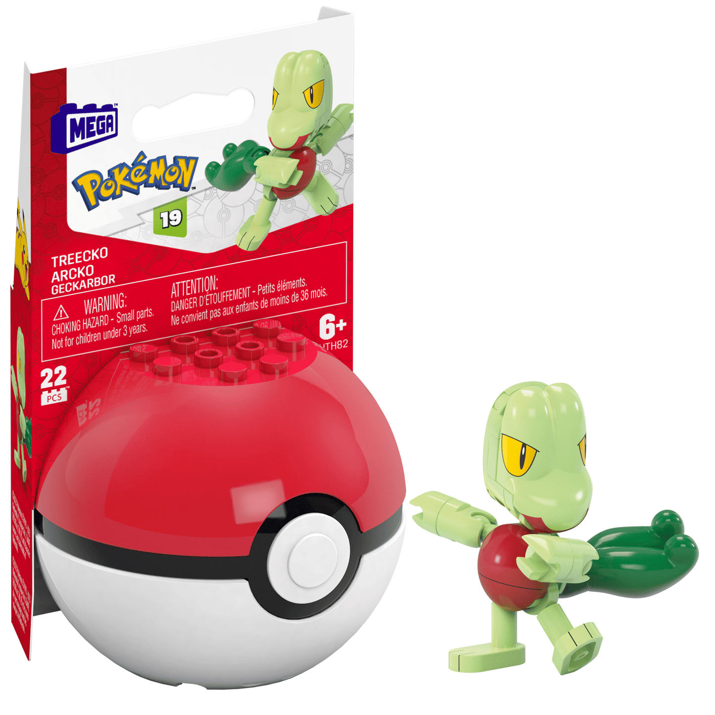MEGA Pokémon Treecko Building Toy Kit, Poseable Action Figure (22 Pieces) For Kids