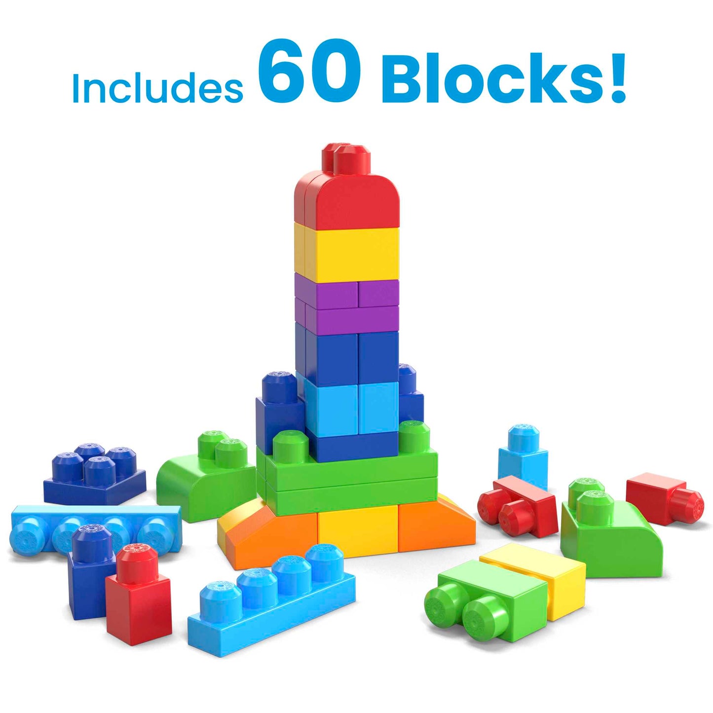 MEGA Bloks Big Building Bag Building Set With 60 Big Building Blocks