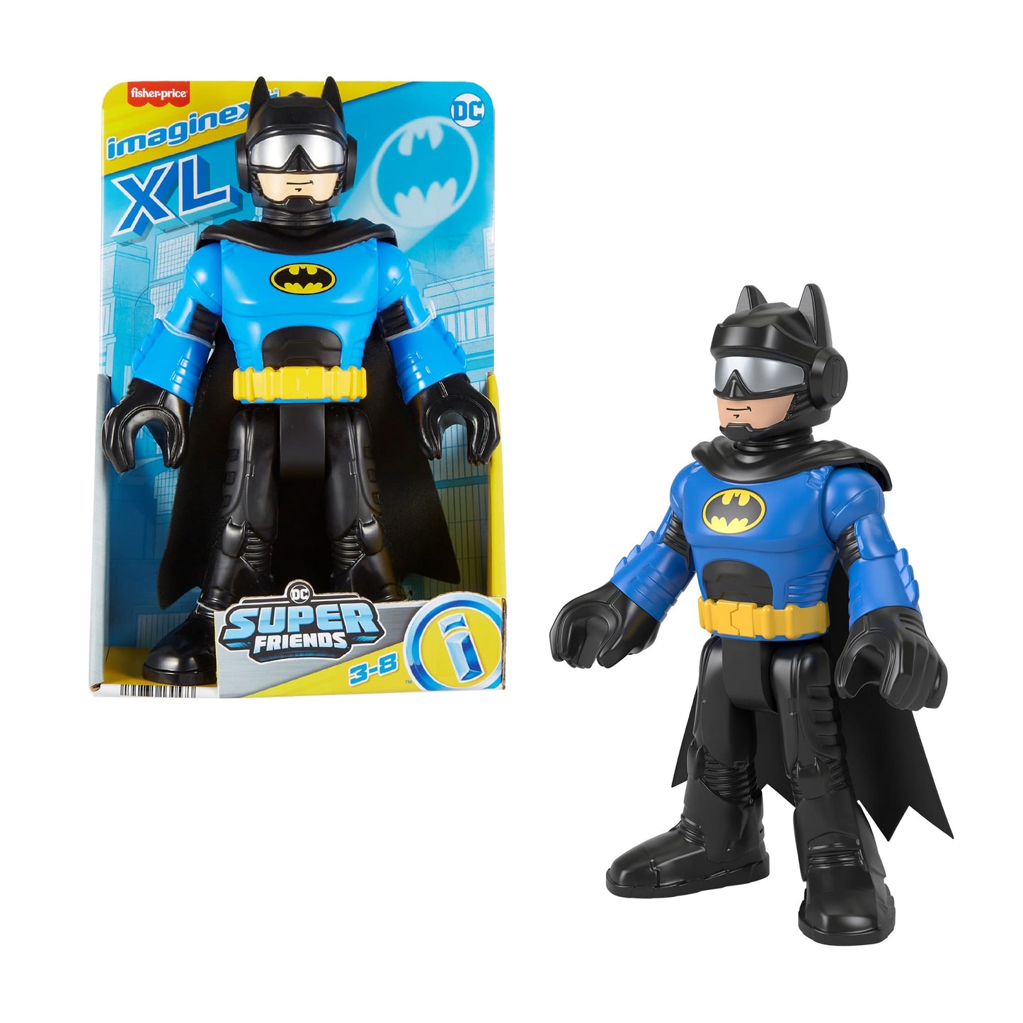 Imaginext-Dc Super Friends-Batmanxl Motard Bleu-Figurine 25Cm