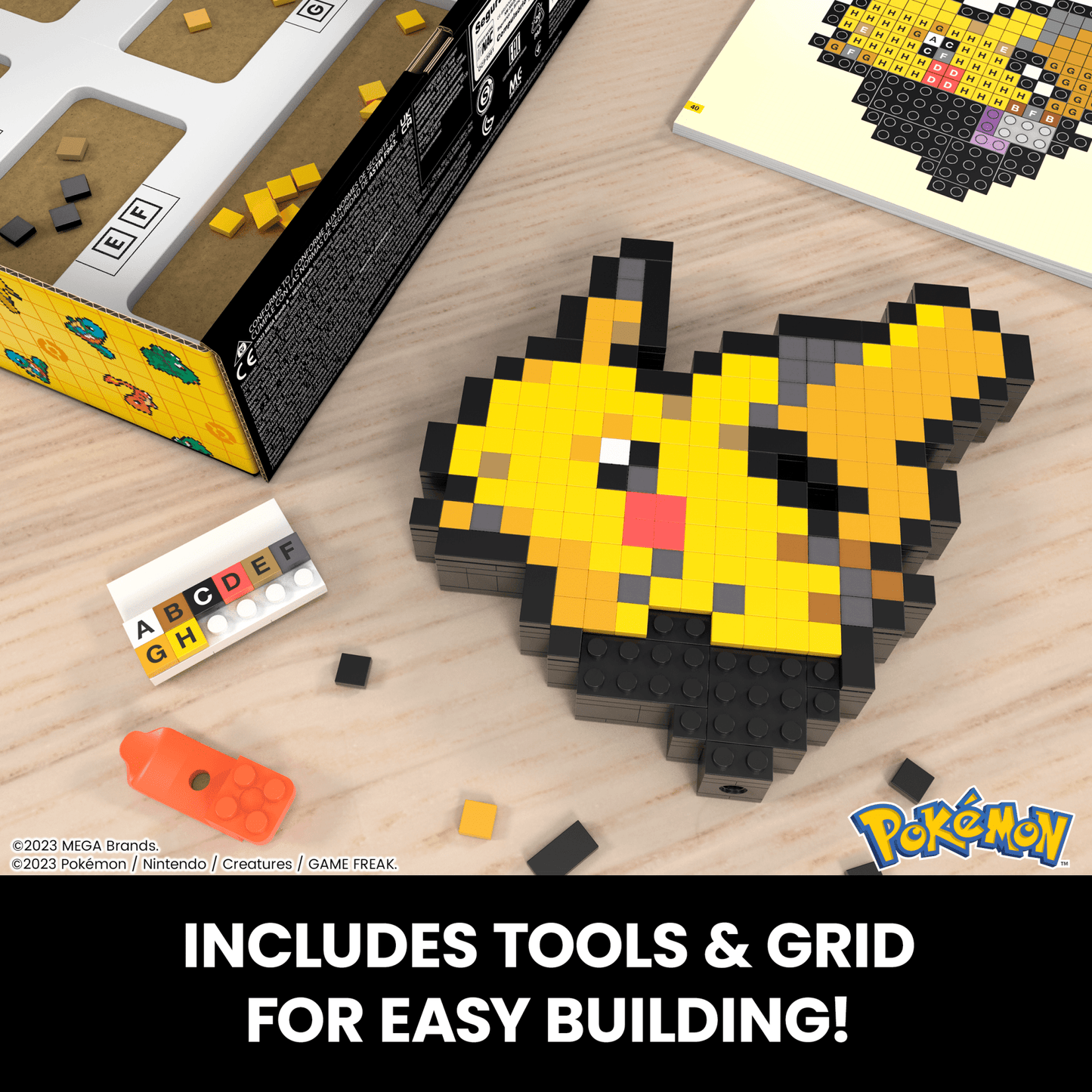 MEGA Pokémon Pikachu Building Toy Kit (400 Pieces) Retro Set For Collectors