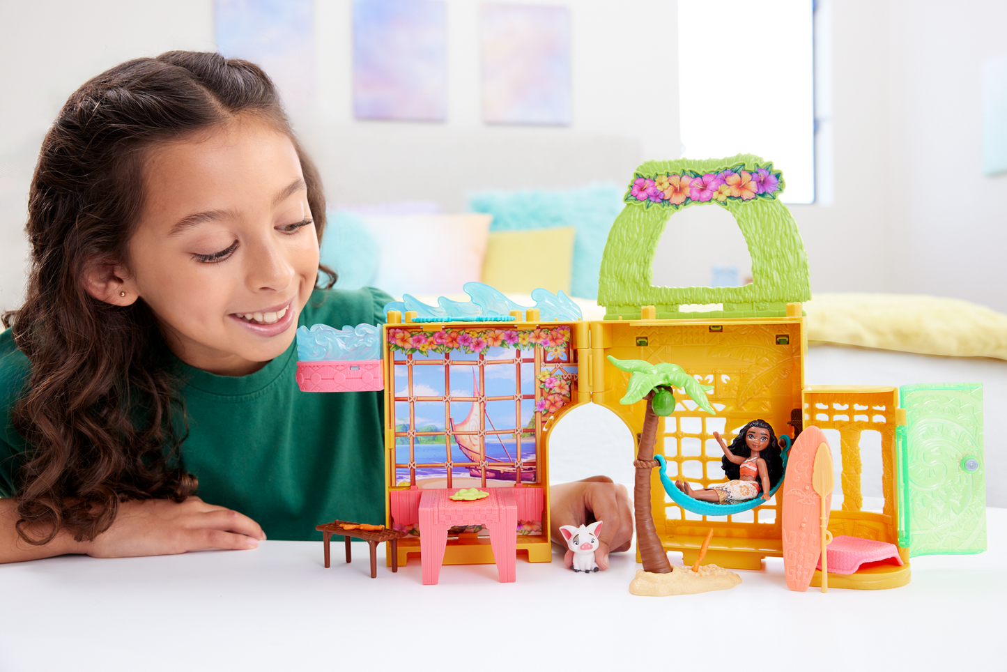 Disney Princess Moana Storytime Stackers Doll House With Small Doll, Animal Friend & 9 Accessories