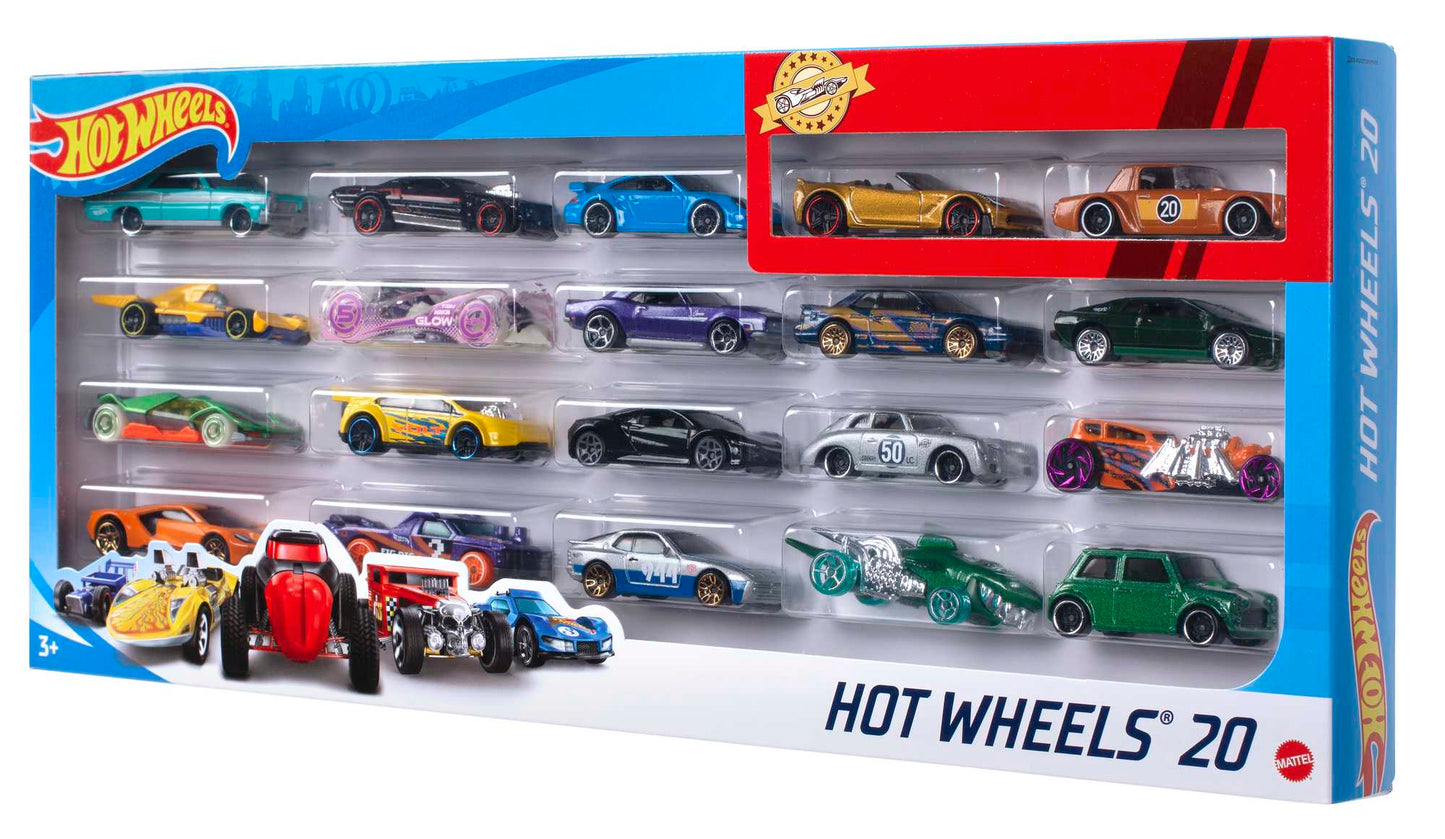 Hot Wheels Diecast Vehículo de Juguete Paquete Sorpresa de 20 Autos