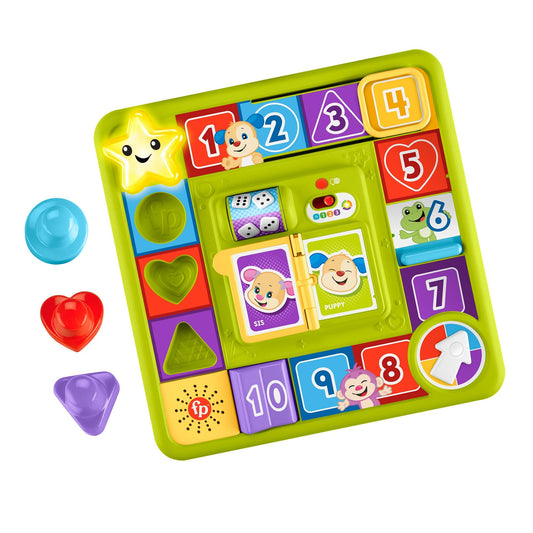 Fisher-Price Pretend Board Game Baby Toy With Music, Laugh & Learn Puppy's Game Activity Board, Multi-Language Version