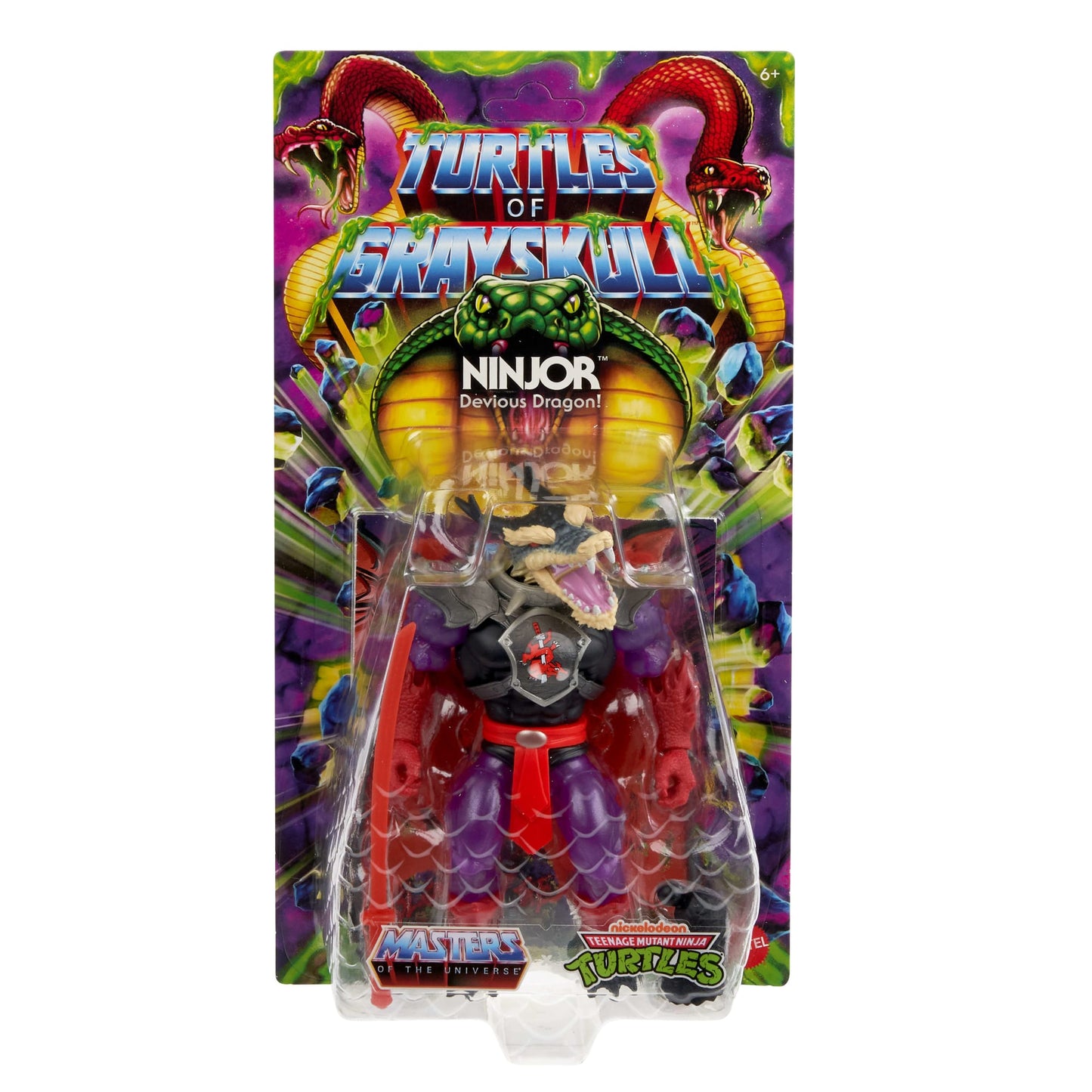 Masters of the Universe Turtles of Grayskull Figura de Acción Mutated Ninjor de 5.5 pulgadas