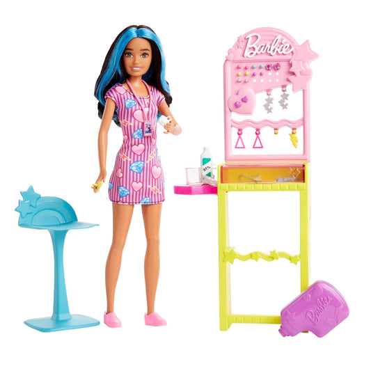 Barbie Toys, Skipper Doll And Ear-Piercer Set With Piercing Tool And Accessories, First Jobs